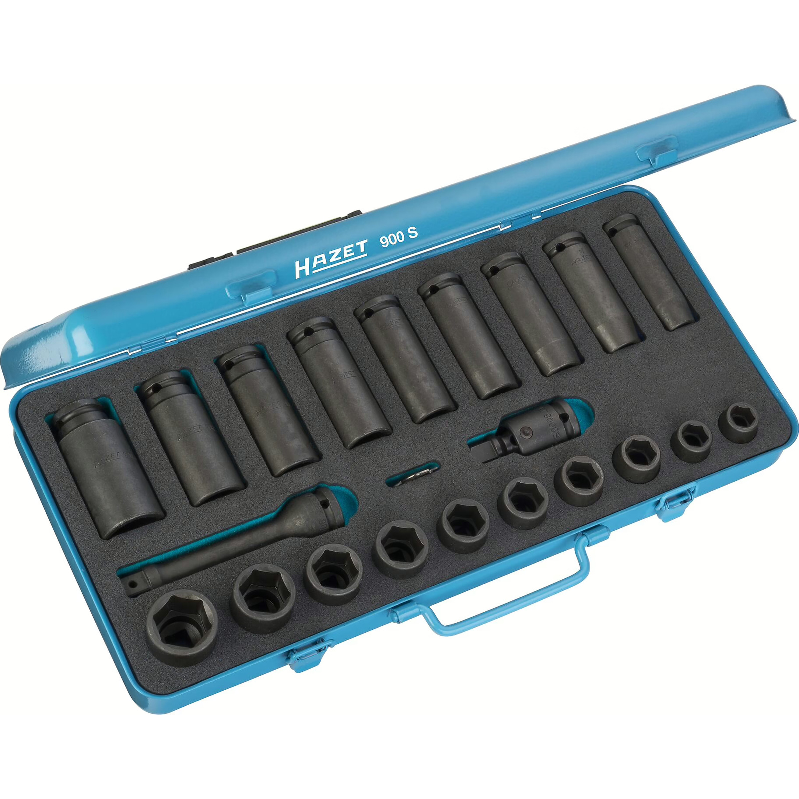 Jeu de douilles à chocs 23 pièces carré creux 1/2 pouce 6 pans coffret métal HAZET - 900S