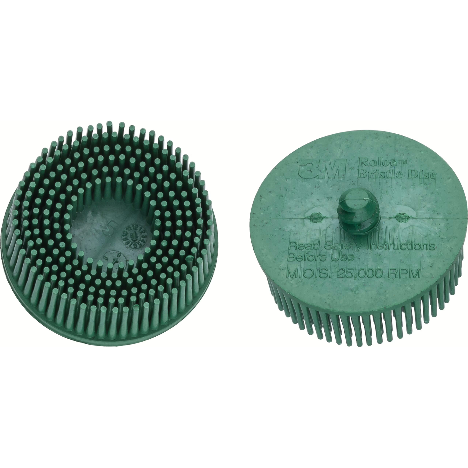 Jeu de brosses à poncer 2 pièces vertes 50 mm grain 50 système Roloc HAZET - 9033-11-050/2