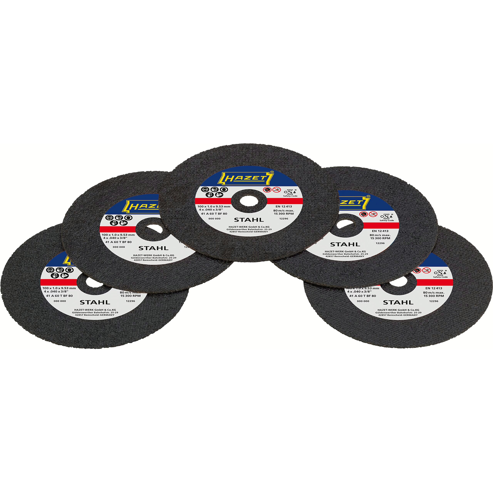 Jeu de disques à tronçonner 100 x 1 x 9,53 mm 5 pièces pour meuleuse 9033P-8 HAZET - 9033P-08/5
