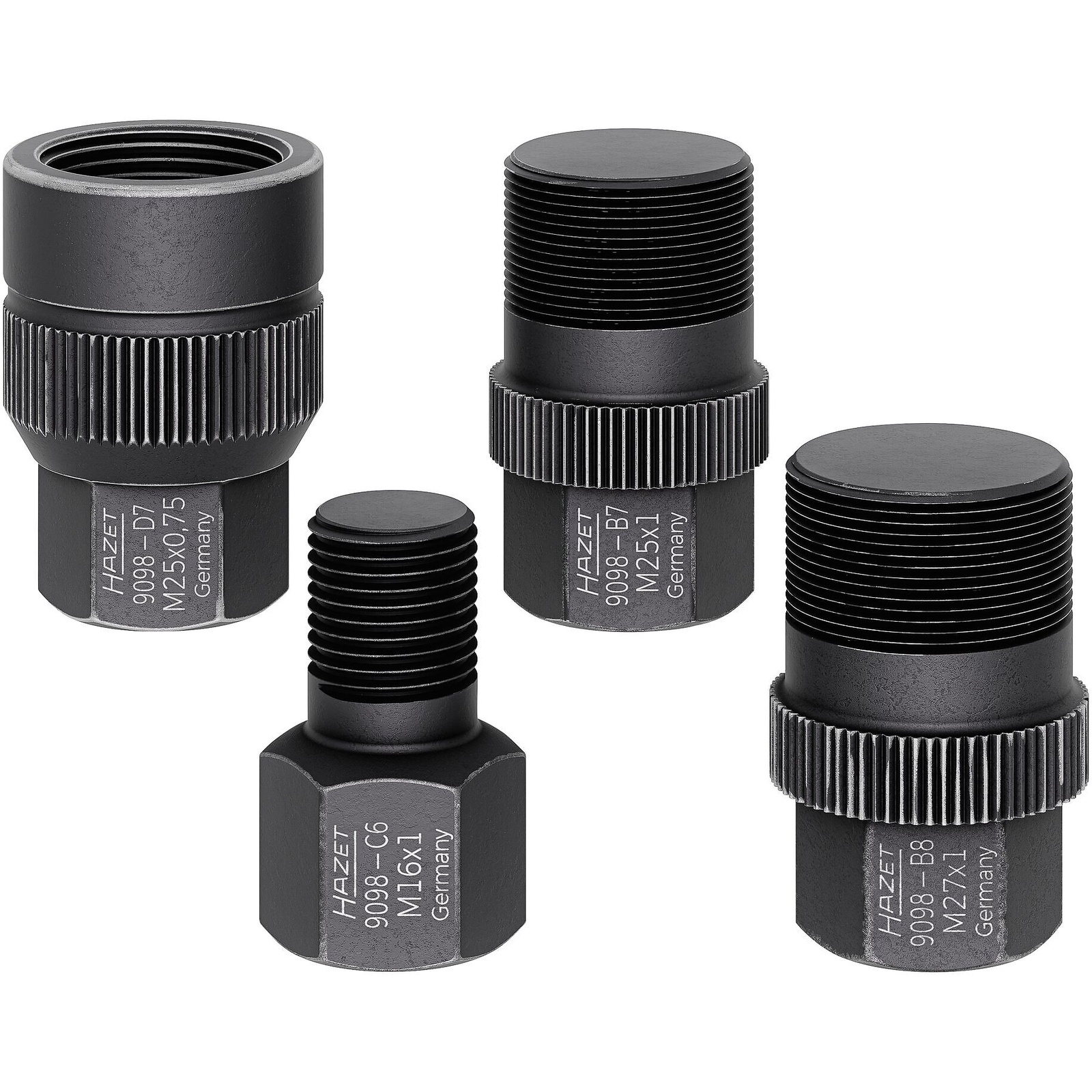 Jeu d'adaptateurs injecteurs 4 pièces pour extracteur inertie 9098/24 HAZET - 9098/4