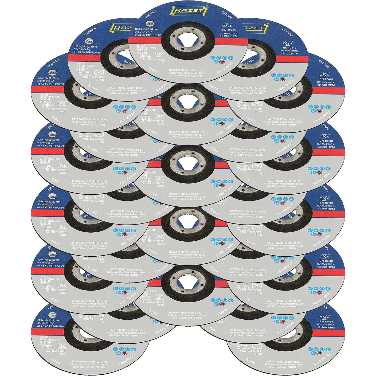 Jeu de disques à tronçonner 125 x 1 x 22,23 mm 25 pièces HAZET - 9233-010/25