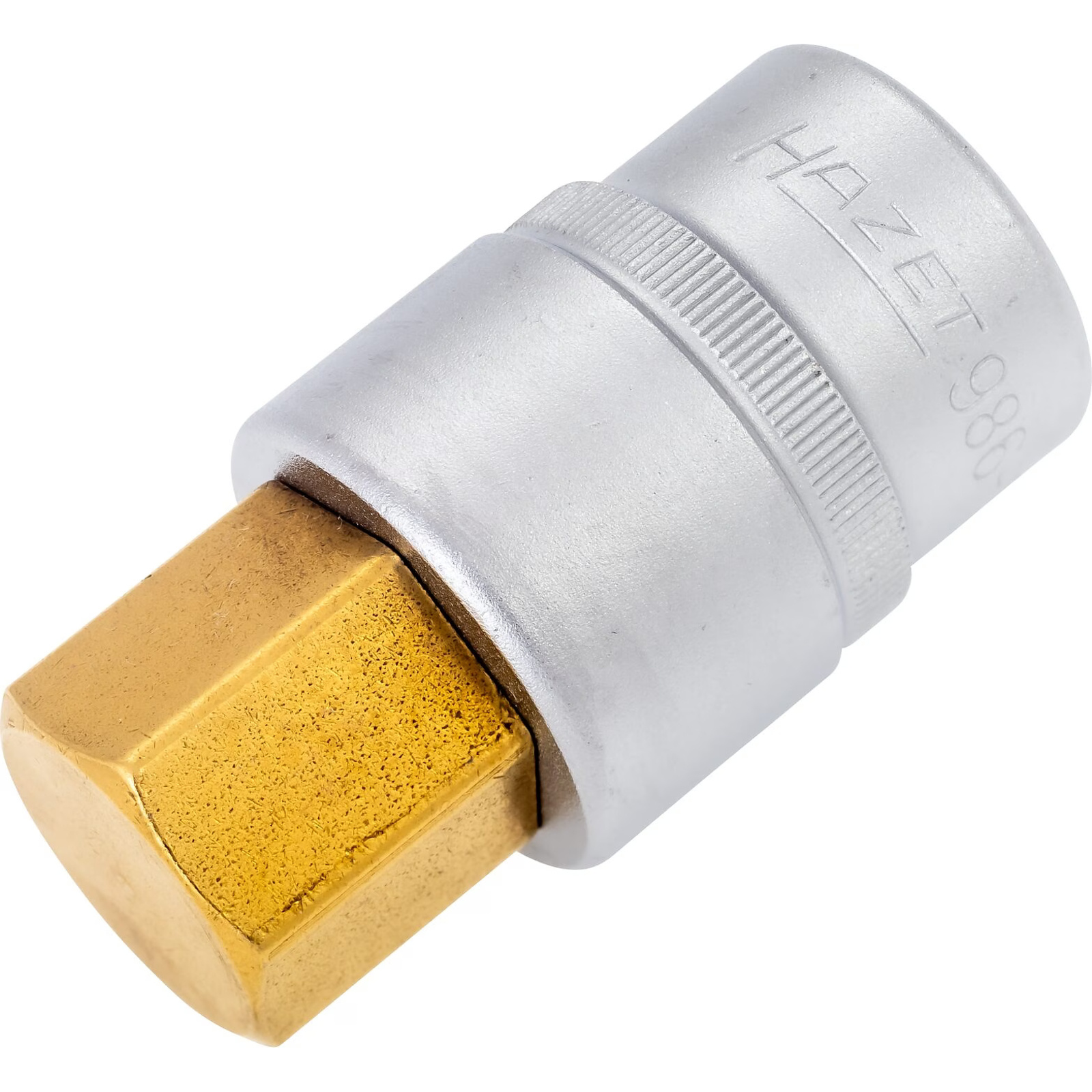 Douille mâle 22 mm carré creux 1/2 pouce six pans intérieurs avec moletage HAZET - 986-22