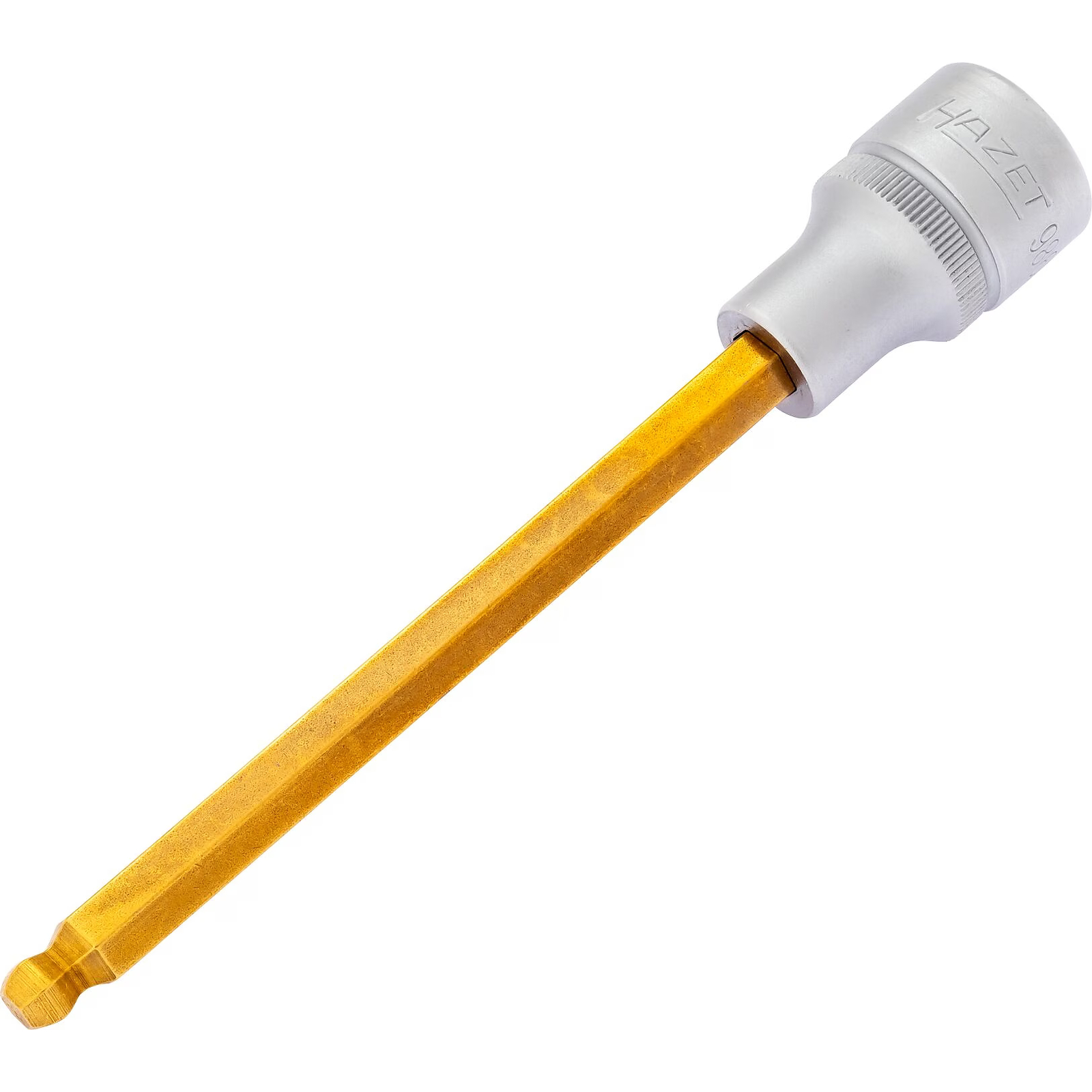 Douille mâle carré creux 1/2 pouce 7 mm à tête sphérique avec moletage longue HAZET - 986KK-7