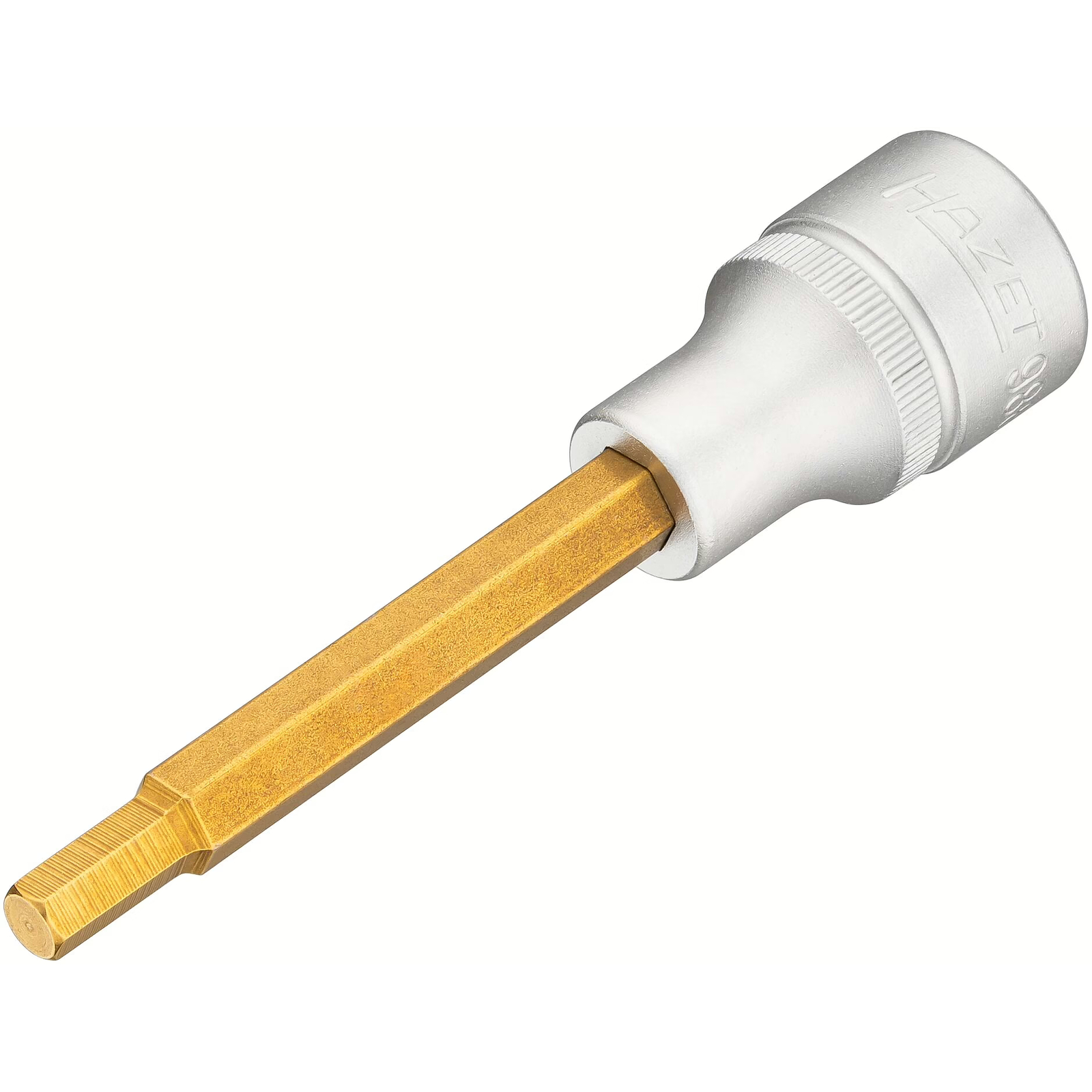 Douille mâle carré creux 1/2 pouce 6 mm avec moletage TiN longue HAZET - 986L-6