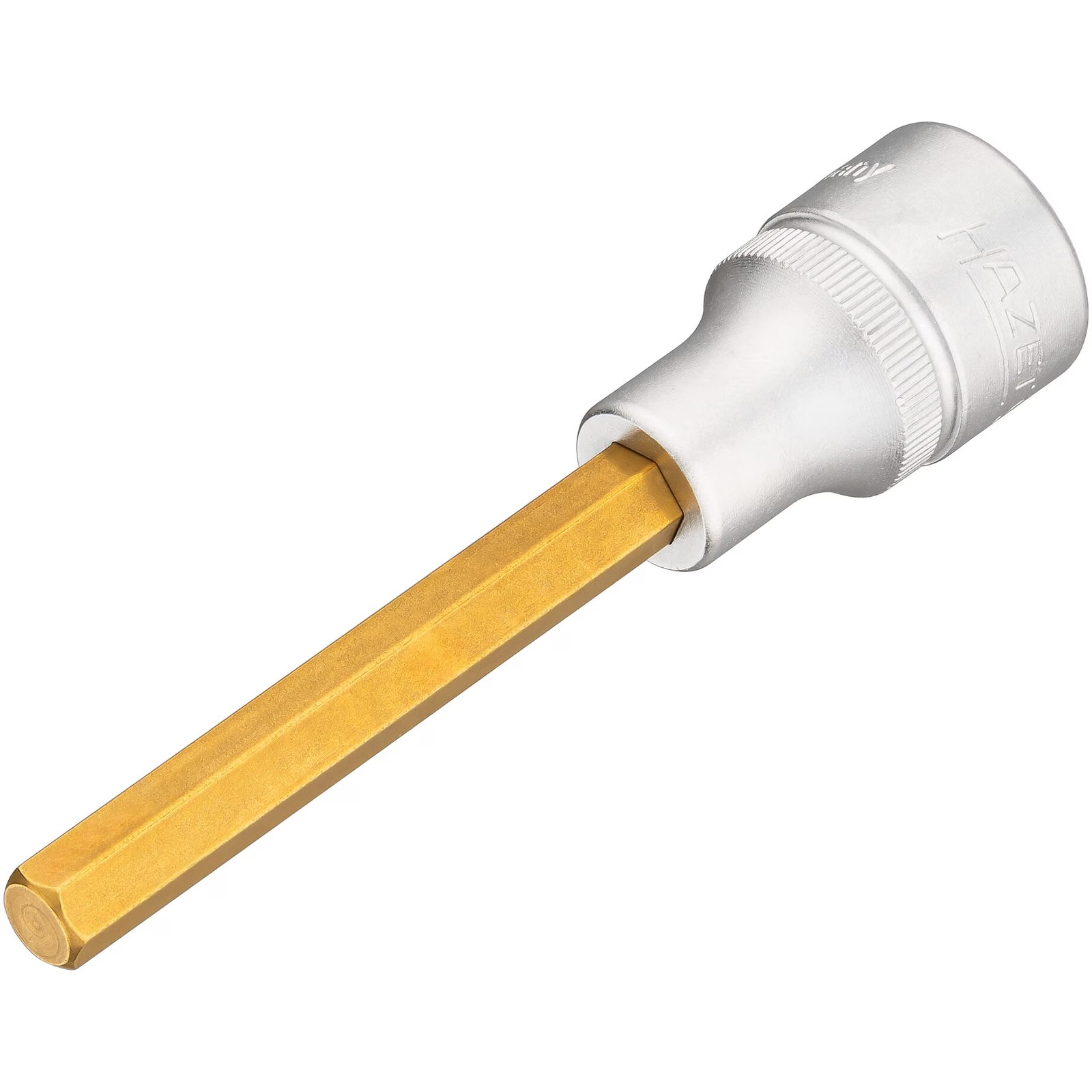 Douille mâle carré creux 1/2 pouce 8 mm avec moletage longue TiN HAZET - 986L-8
