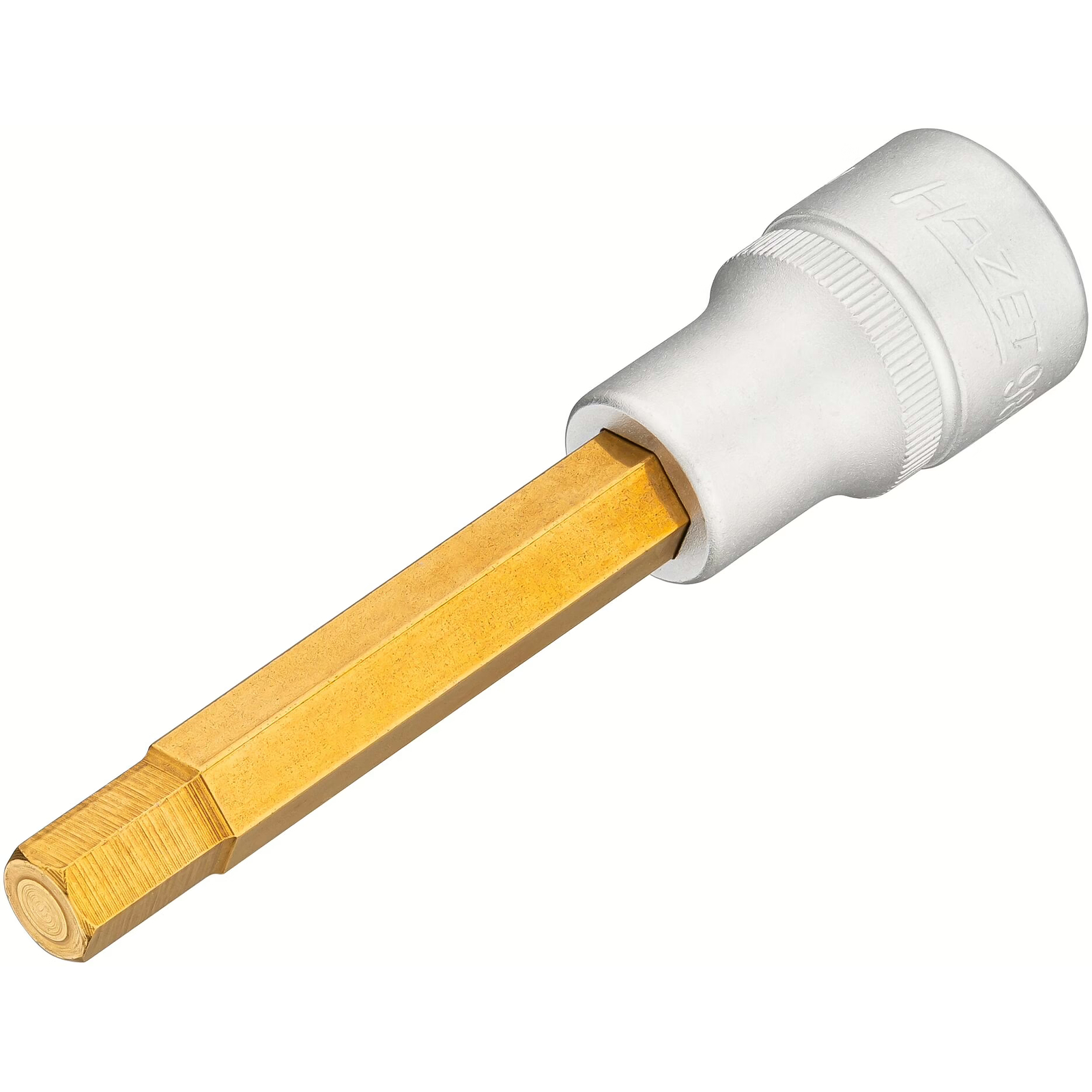 Douille mâle carré creux 1/2 pouce 9 mm avec moletage TiN longue HAZET - 986L-9