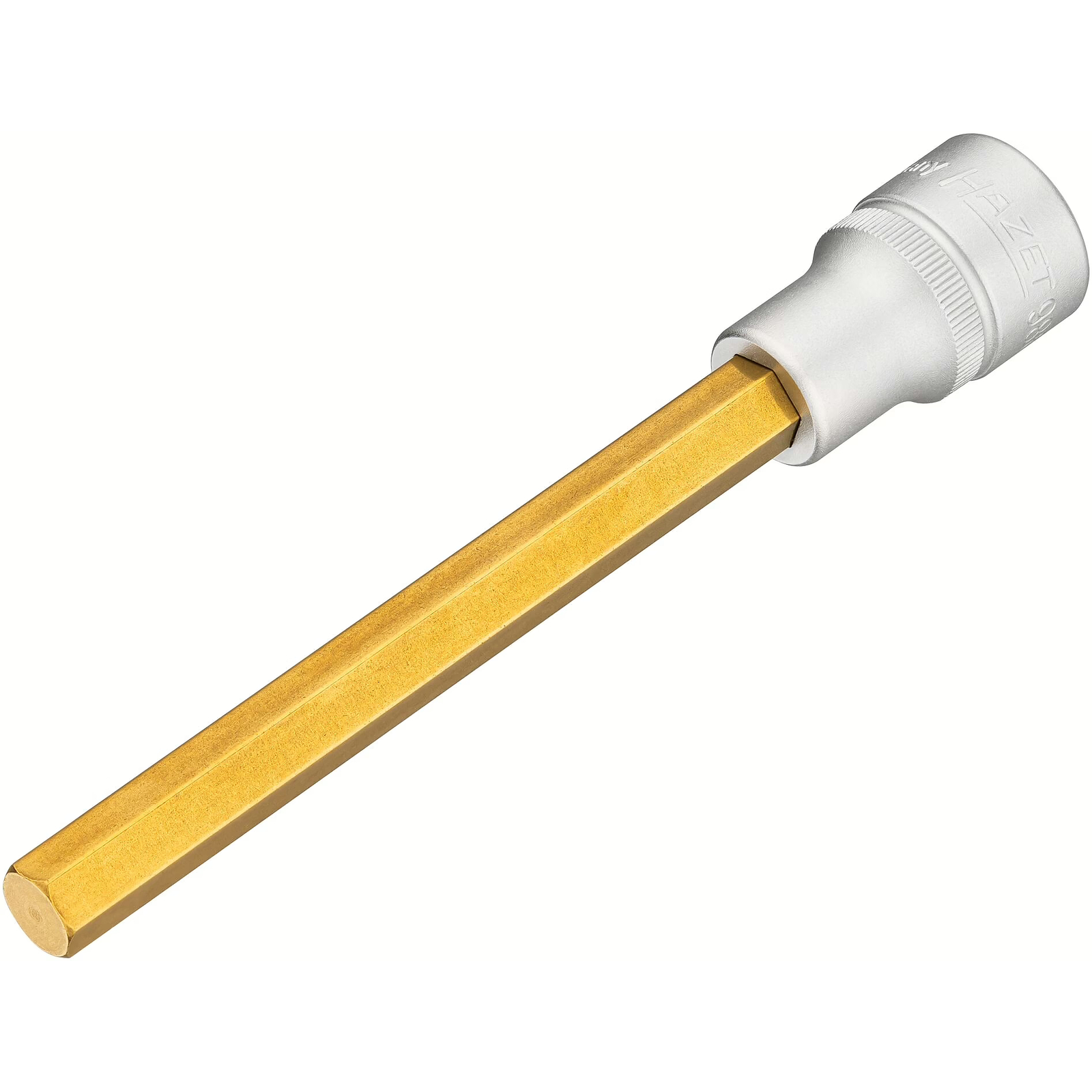 Douille mâle carré creux 1/2 pouce 10 mm extra-longue avec moletage TiN HAZET - 986SL-10