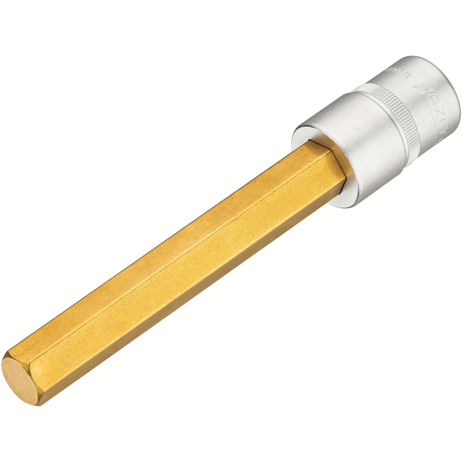 Douille mâle carré creux 1/2 pouce 14 mm extra-longue avec moletage TiN HAZET - 986SL-14