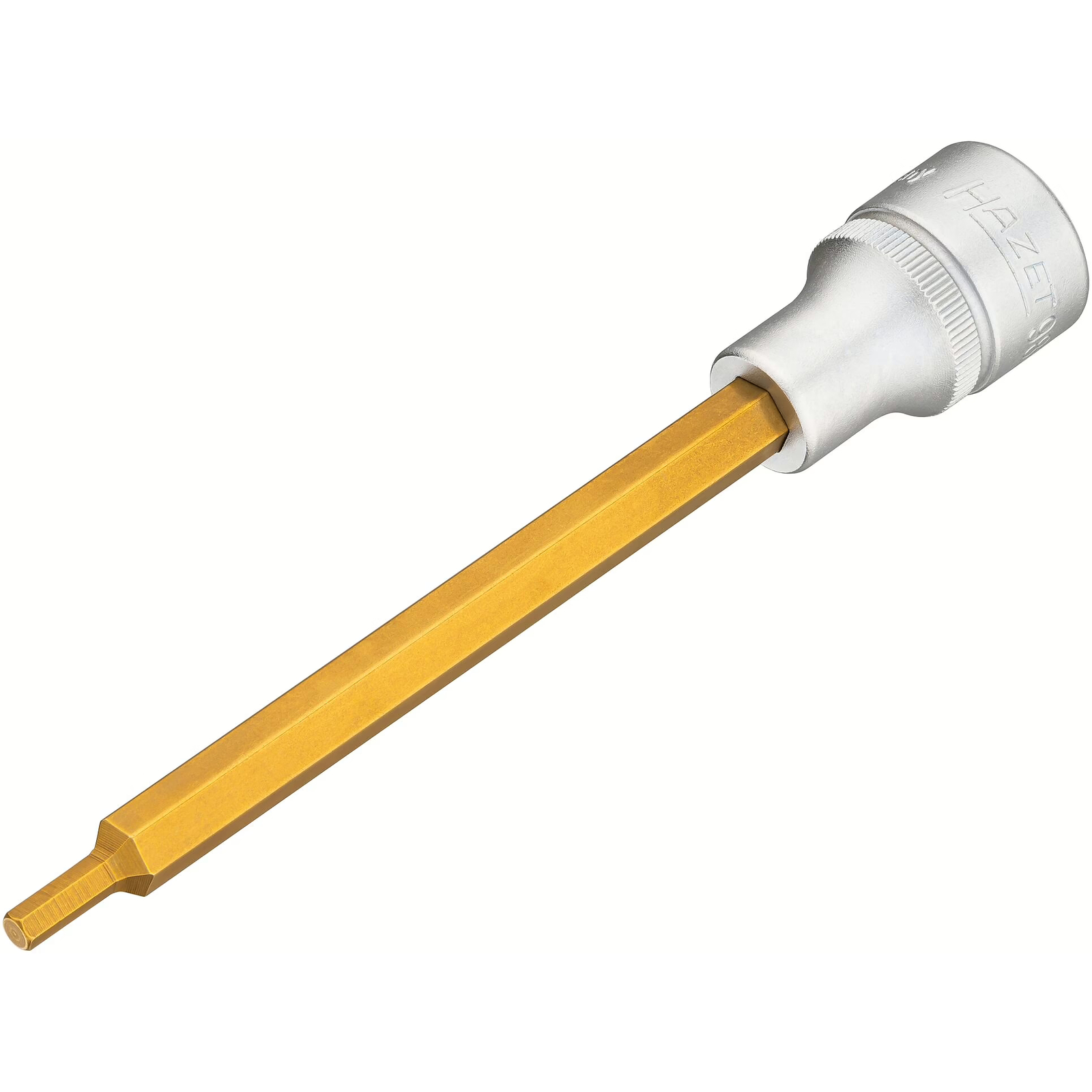 Douille mâle carré creux 1/2 pouce 4 mm extra-longue avec moletage TiN HAZET - 986SL-4
