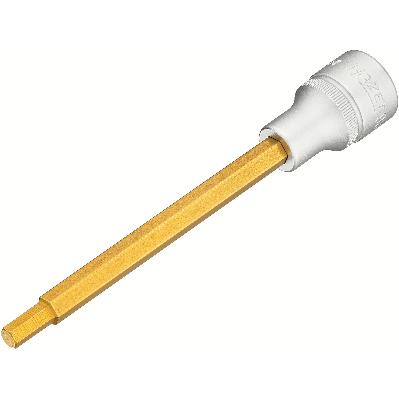 Douille mâle carré creux 1/2 pouce 6 mm extra-longue avec moletage TiN HAZET - 986SL-6