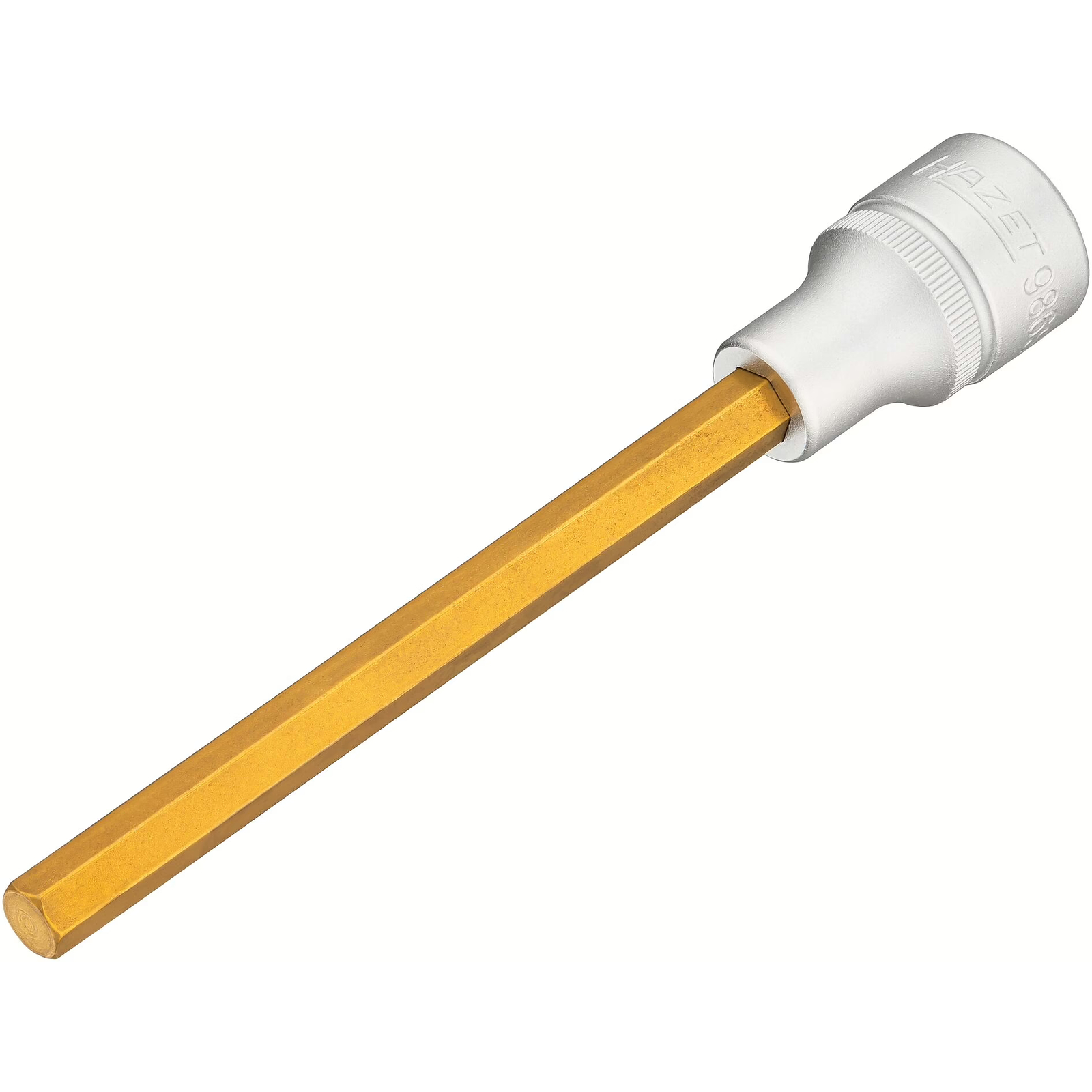 Douille mâle carré creux 1/2 pouce 8 mm extra-longue avec moletage TiN HAZET - 986SL-8