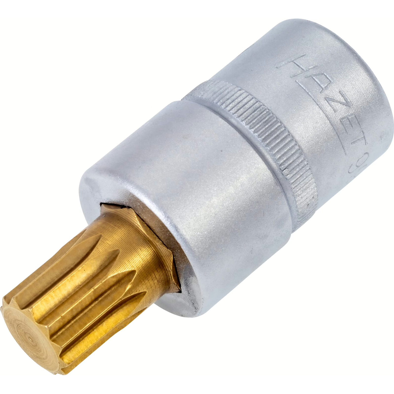 Douille mâle carré creux 1/2 pouce profil denture multiple intérieur XZN M14 avec moletage HAZET - 990-14