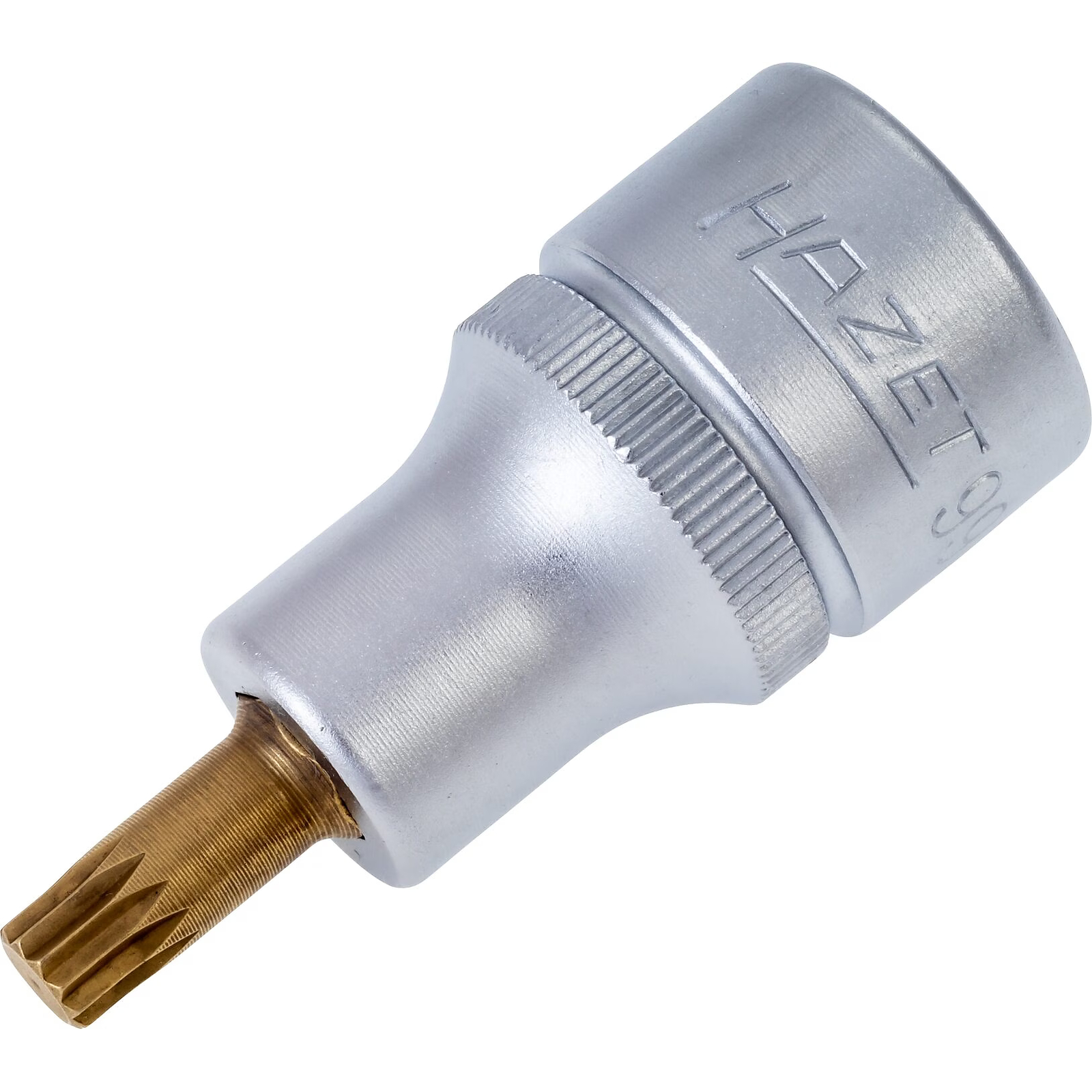 Douille mâle carré creux 1/2 pouce 12,5 mm denture multiple intérieur XZN M6 avec moletage HAZET - 990-6