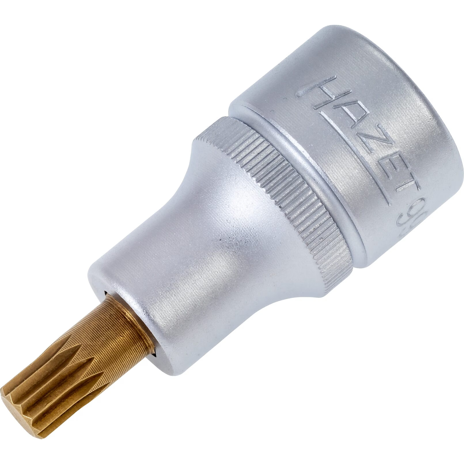 Douille mâle carré creux 1/2 pouce 12,5 mm profil denture multiple intérieur XZN M8 avec moletage HAZET - 990-8