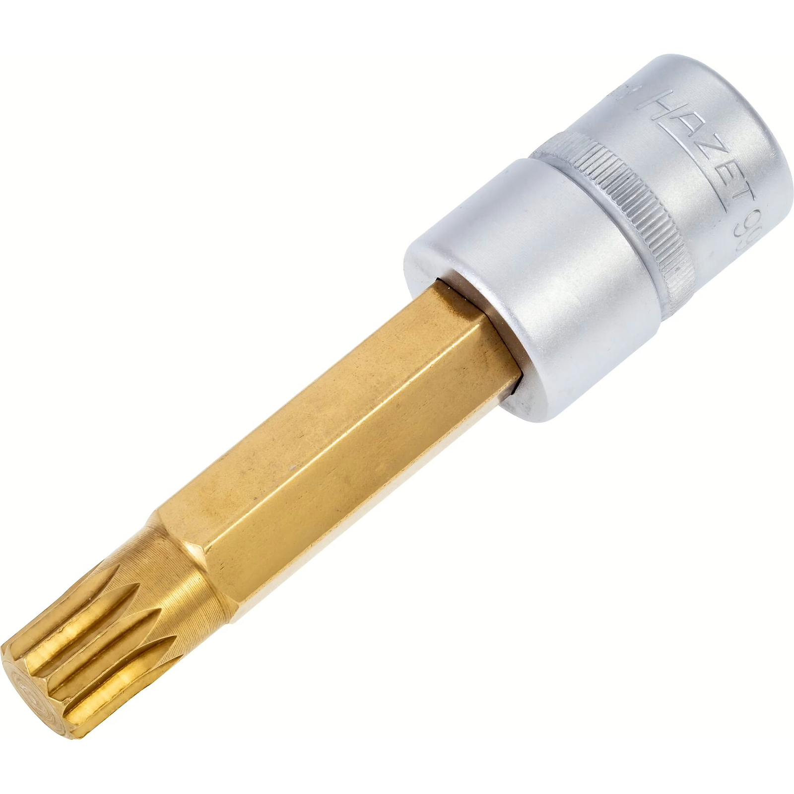 Douille mâle carré creux 1/2 pouce profil XZN M14 avec moletage longue HAZET - 990LG-14