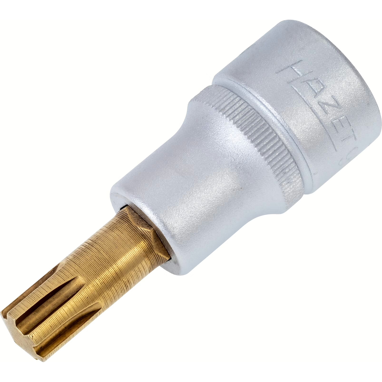 Douille mâle M10 carré creux 1/2 pouce empreinte crénaux Ribe avec moletage HAZET - 991-10