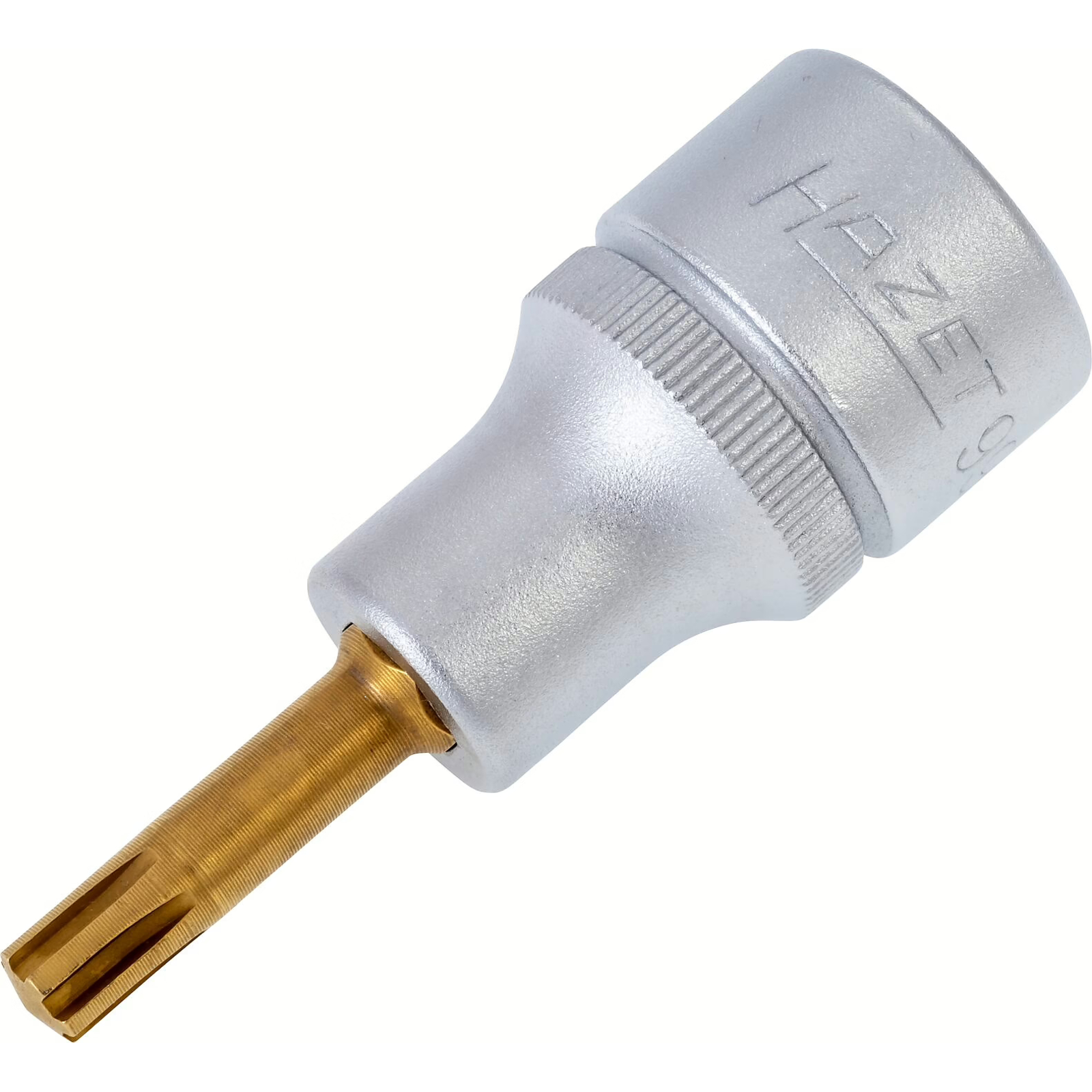 Douille mâle taille M6 carré creux 1/2 pouce 12,5 mm empreinte crénaux Ribe avec moletage HAZET - 991-6