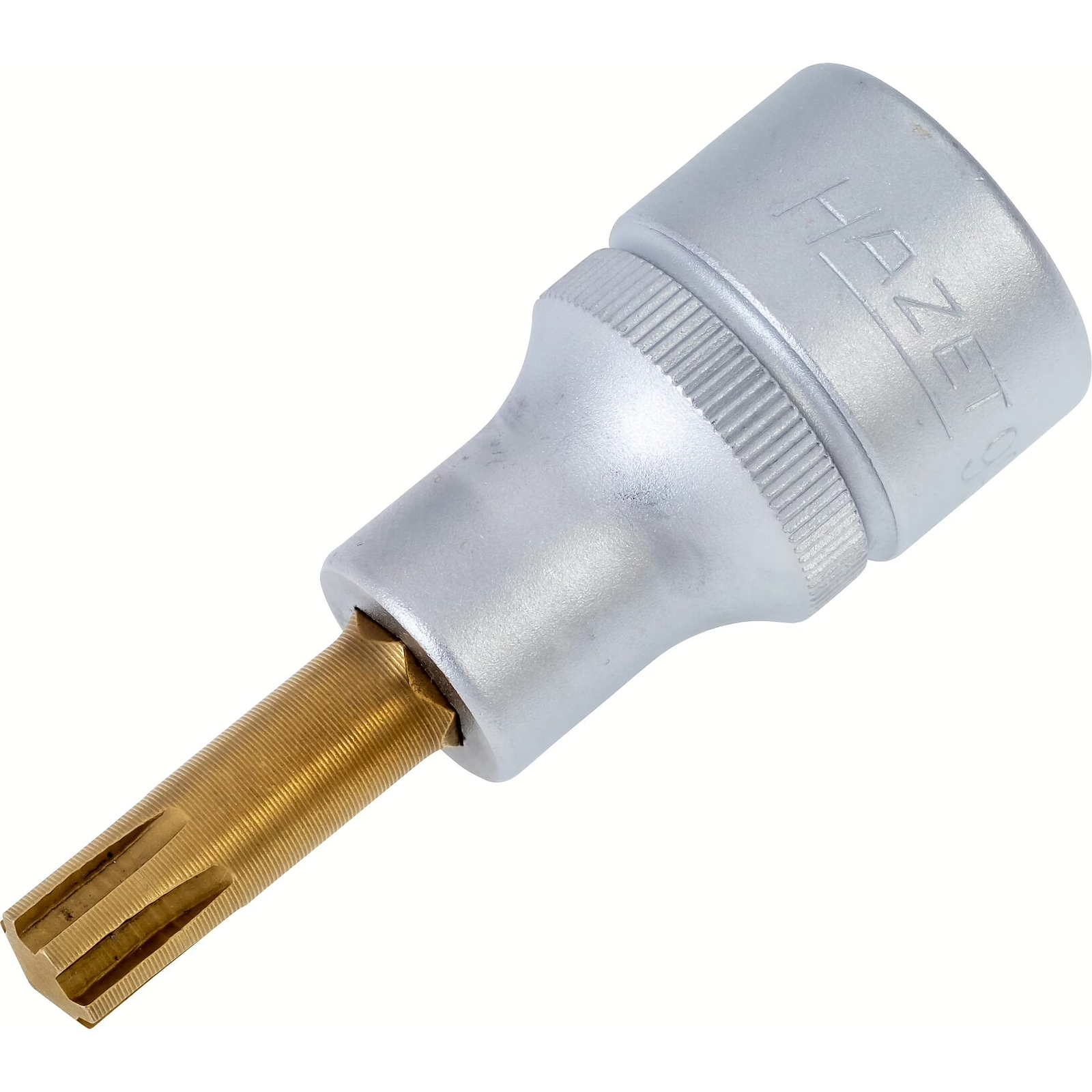 Douille mâle M8 carré creux 1/2 pouce 12,5 mm empreinte crénaux Ribe avec moletage HAZET - 991-8