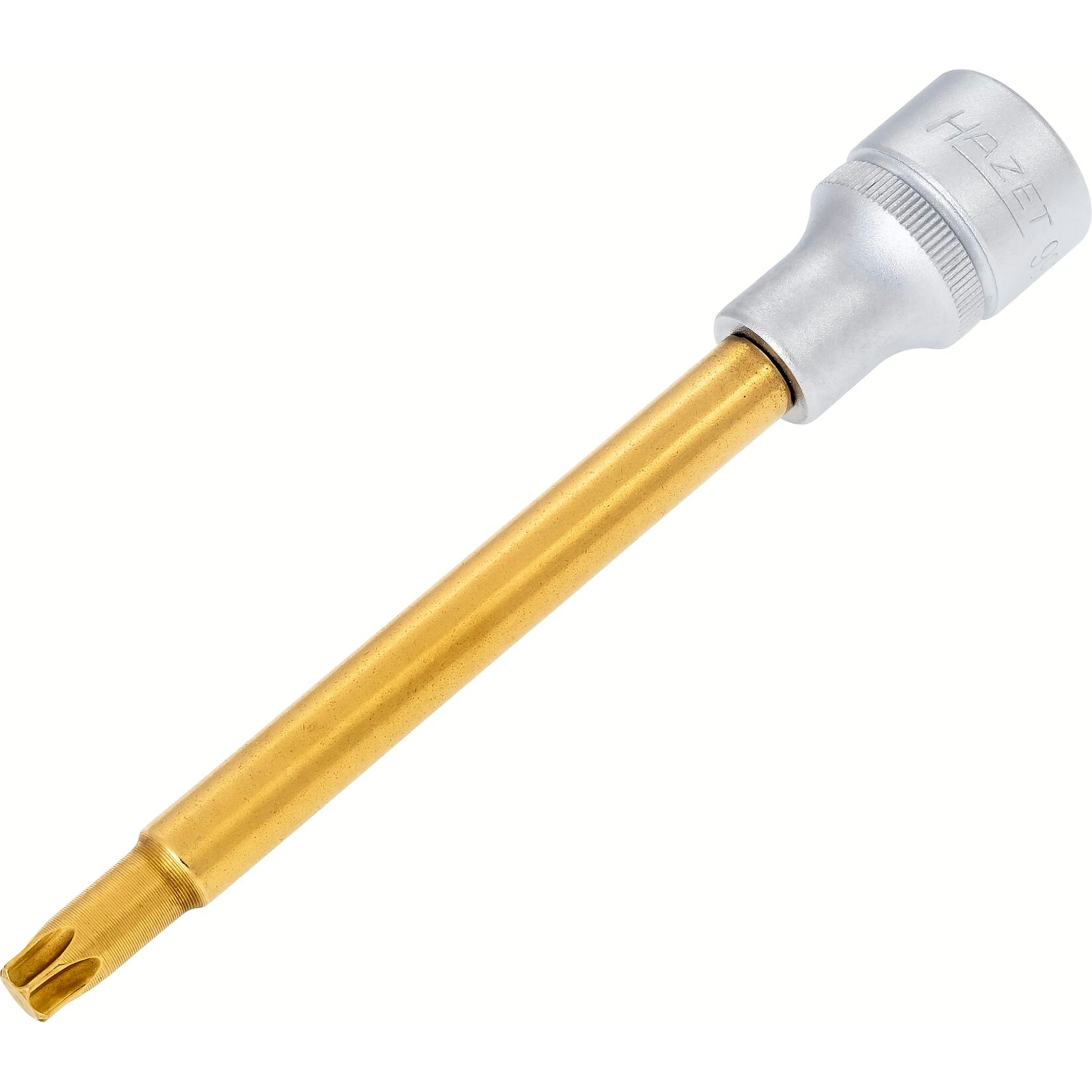 Douille mâle carré creux 1/2 pouce 12,5 mm profil TORX intérieur T45 extra-longue TiN HAZET - 992SLG-T45
