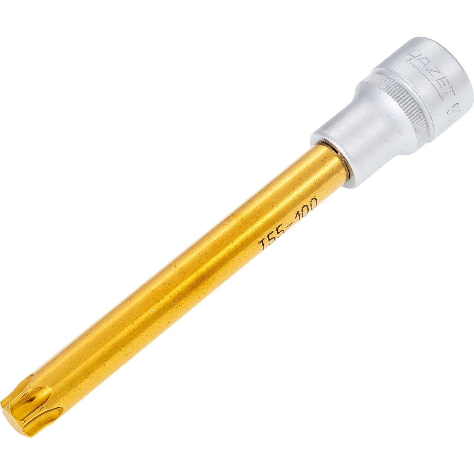 Douille mâle carré creux 1/2 pouce profil TORX intérieur T55 extra-longue TiN HAZET - 992SLG-T55