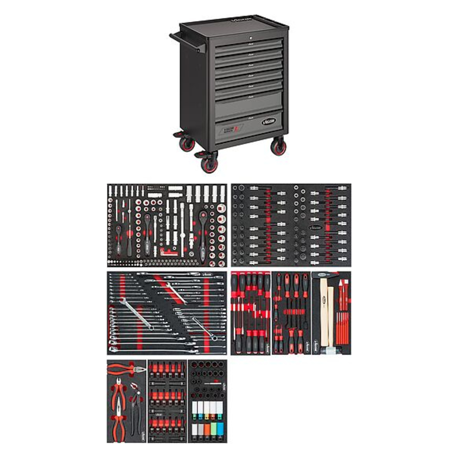 Servante d'atelier séries L avec assortiment  VIGOR - V1901/376