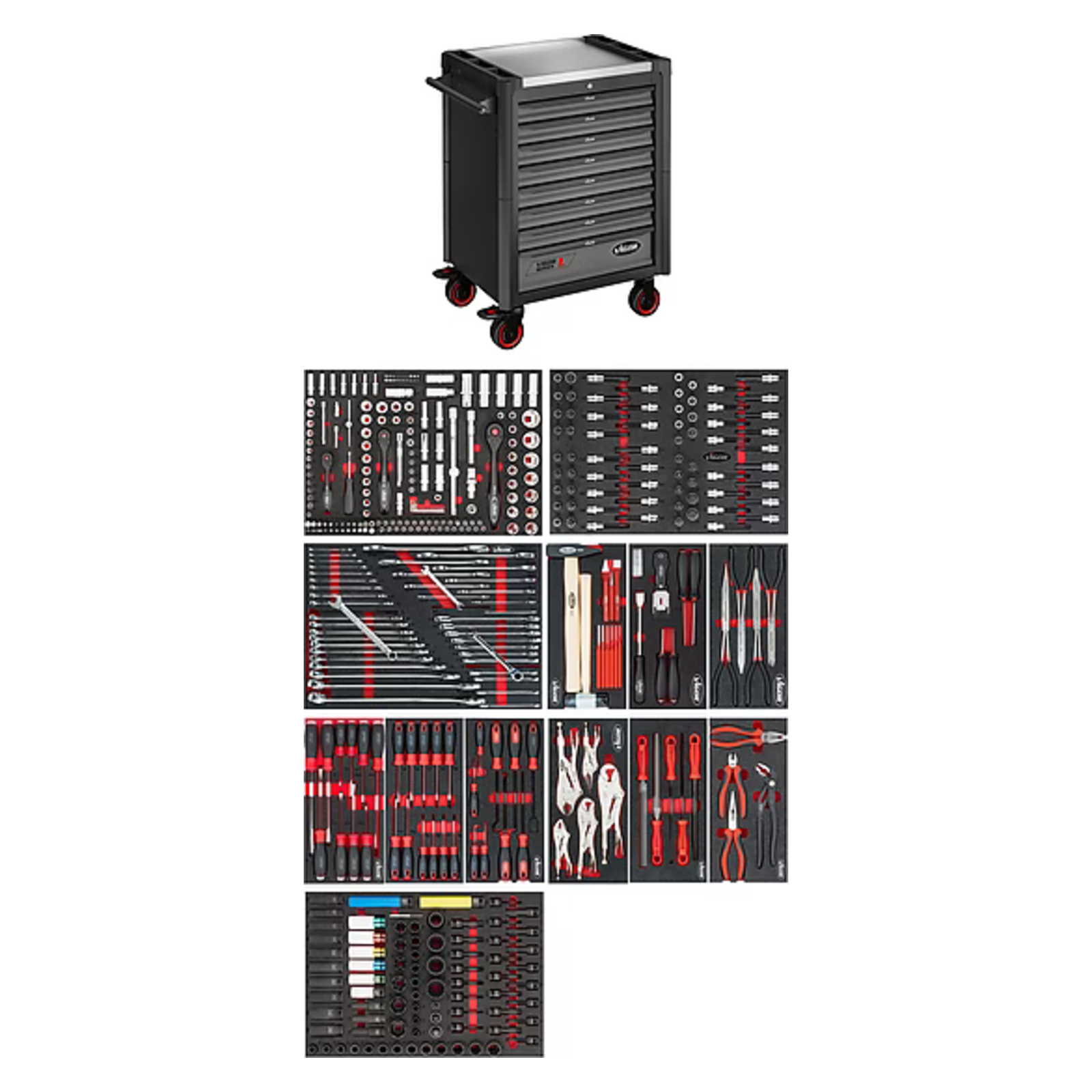 Servante d'atelier série L avec assortiment  VIGOR - V1901-X/442
