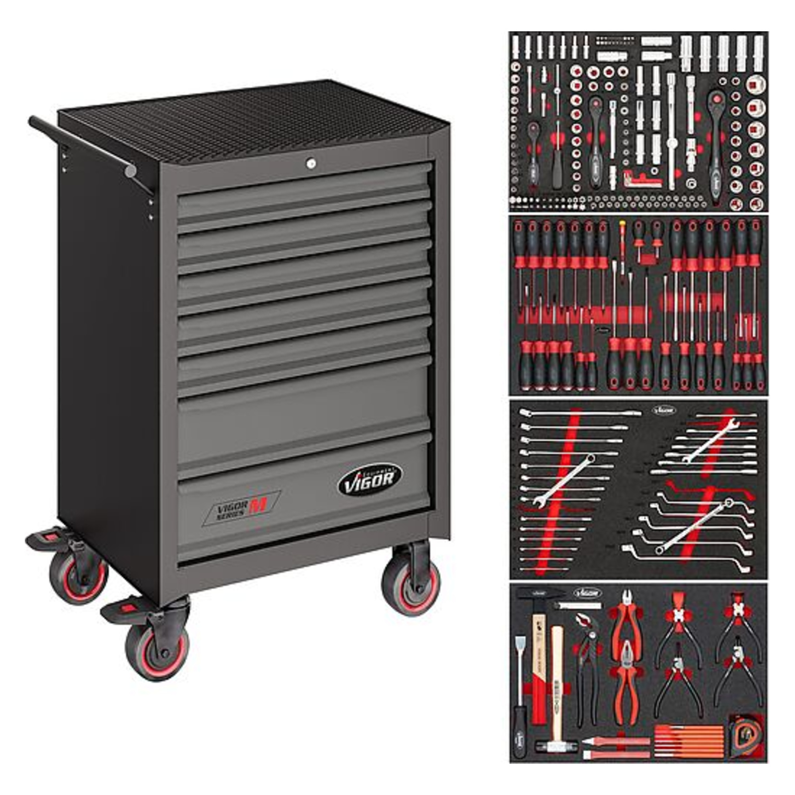 Servante d'atelier séries M avec assortiment  VIGOR - V2379N/210