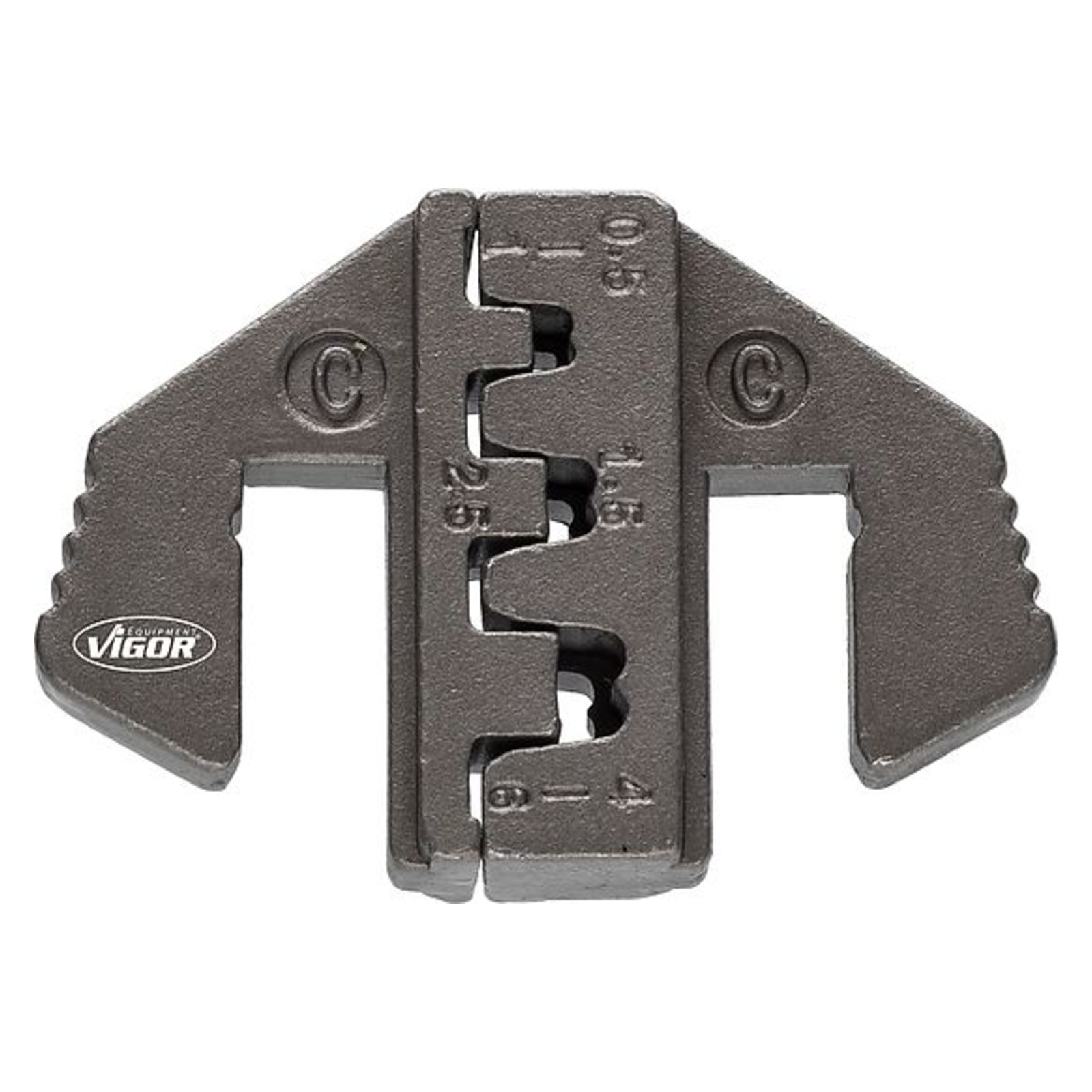 Mâchoire C : pour les cosses de câbles ouvertes et non isolées de 0,5 – 6,0 mm2 (largeur jusqu'à 6,3 mm)  VIGOR - V2499-C