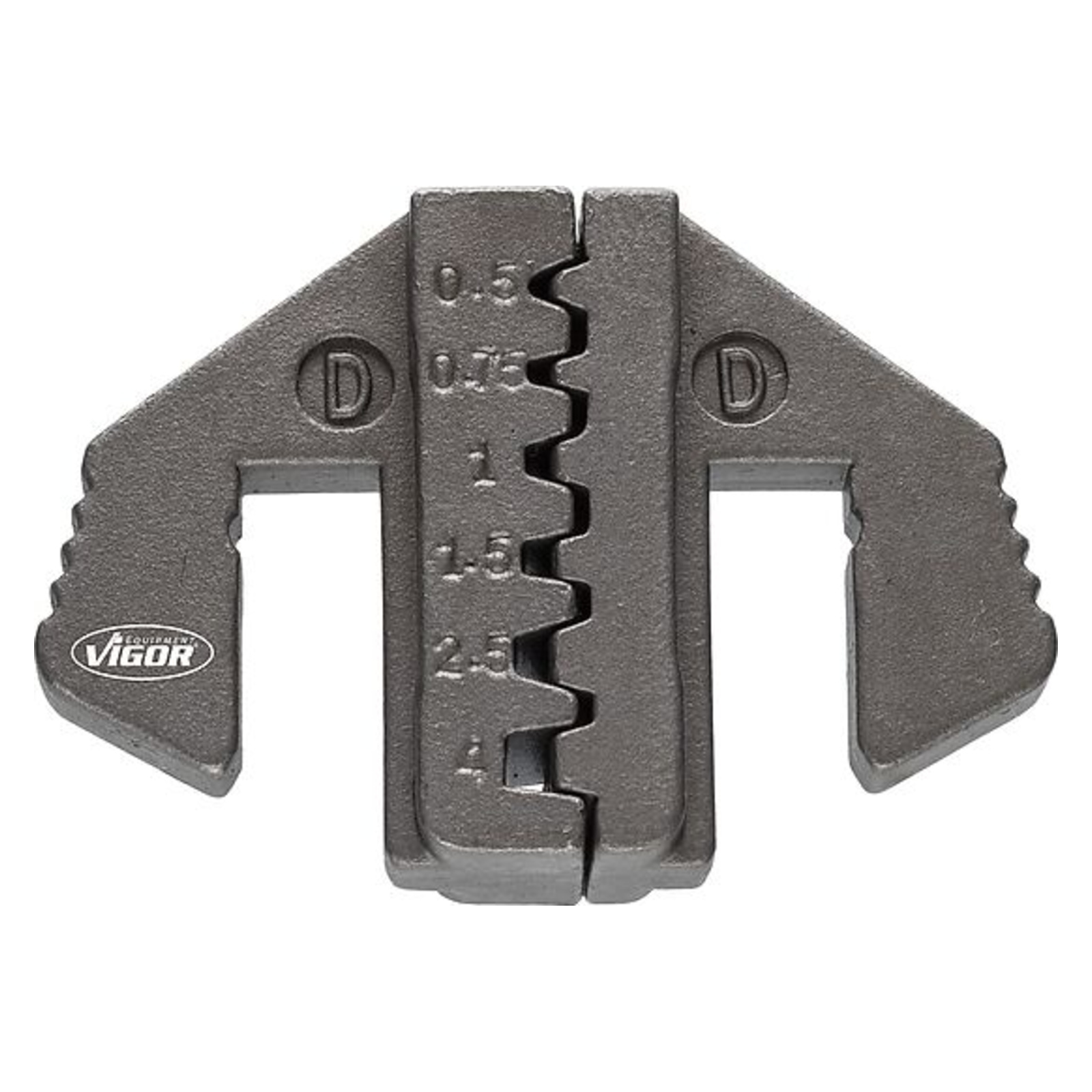 Mâchoire D : pour les embouts de câbles avec ou sans col de 0,5 – 4,0 mm2  VIGOR - V2499-D