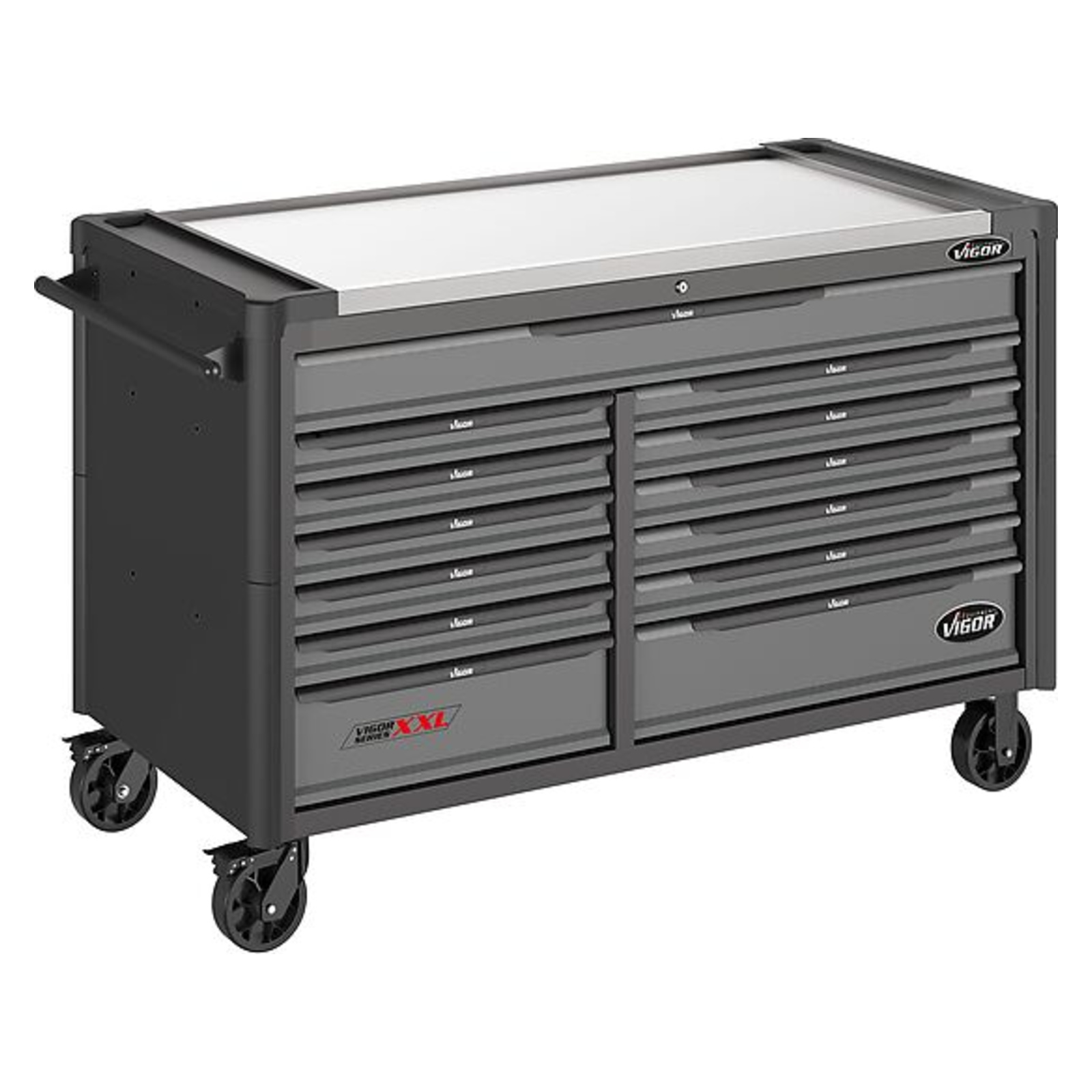 Servante d'atelier séries XXL plateau de travail en acier inoxydable vide  VIGOR - V4481-XXL