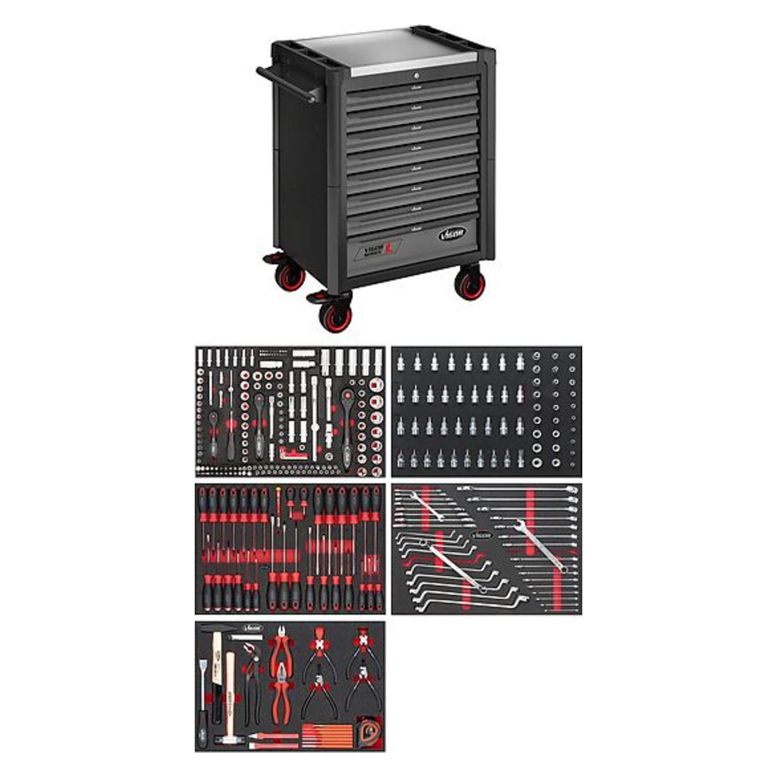 Servante d'atelier série L avec assortiment  VIGOR - V4560-X
