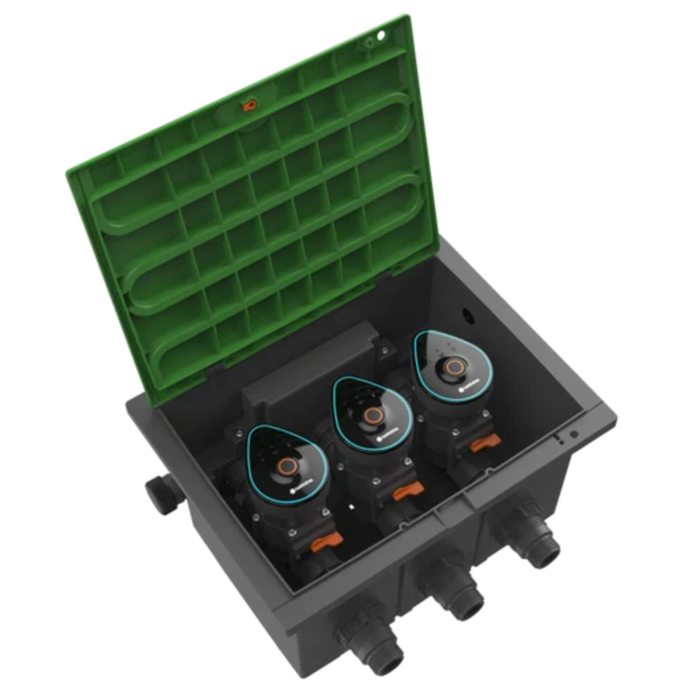 Kit regard pré-montable V3 + électrovannes programmables 9 V Bluetooth - GARDENA - 1286-20