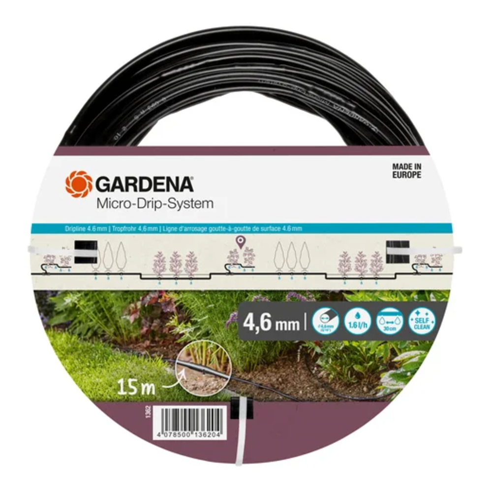 Extension de tuyau à goutteurs intégrés de surface 4,6 mm (3/16