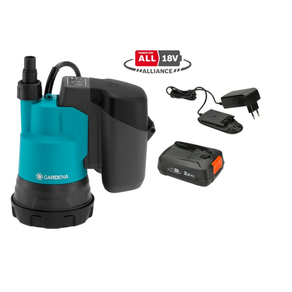 Pompe immergée pour eaux claires 200/2 18V P4A avec batterie - GARDENA - 14600-20