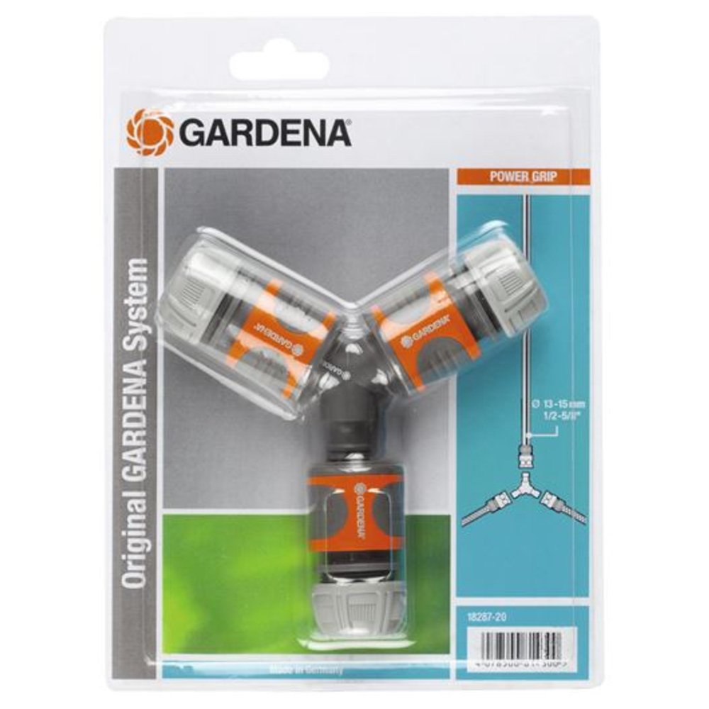 Nécessaire de dérivation GARDENA en Y pour arrosage 13 mm (1/2') et 15 mm (5/8') - 1828720