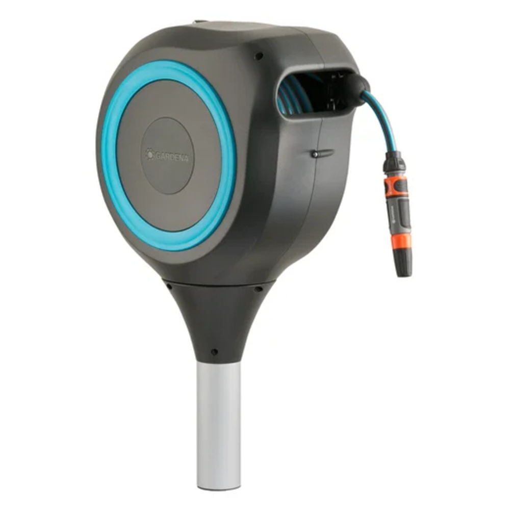 Dévidoir automatique sur pic RollUp M 20 m - GARDENA (Bleu turquoise) - GARDENA - 18614-20