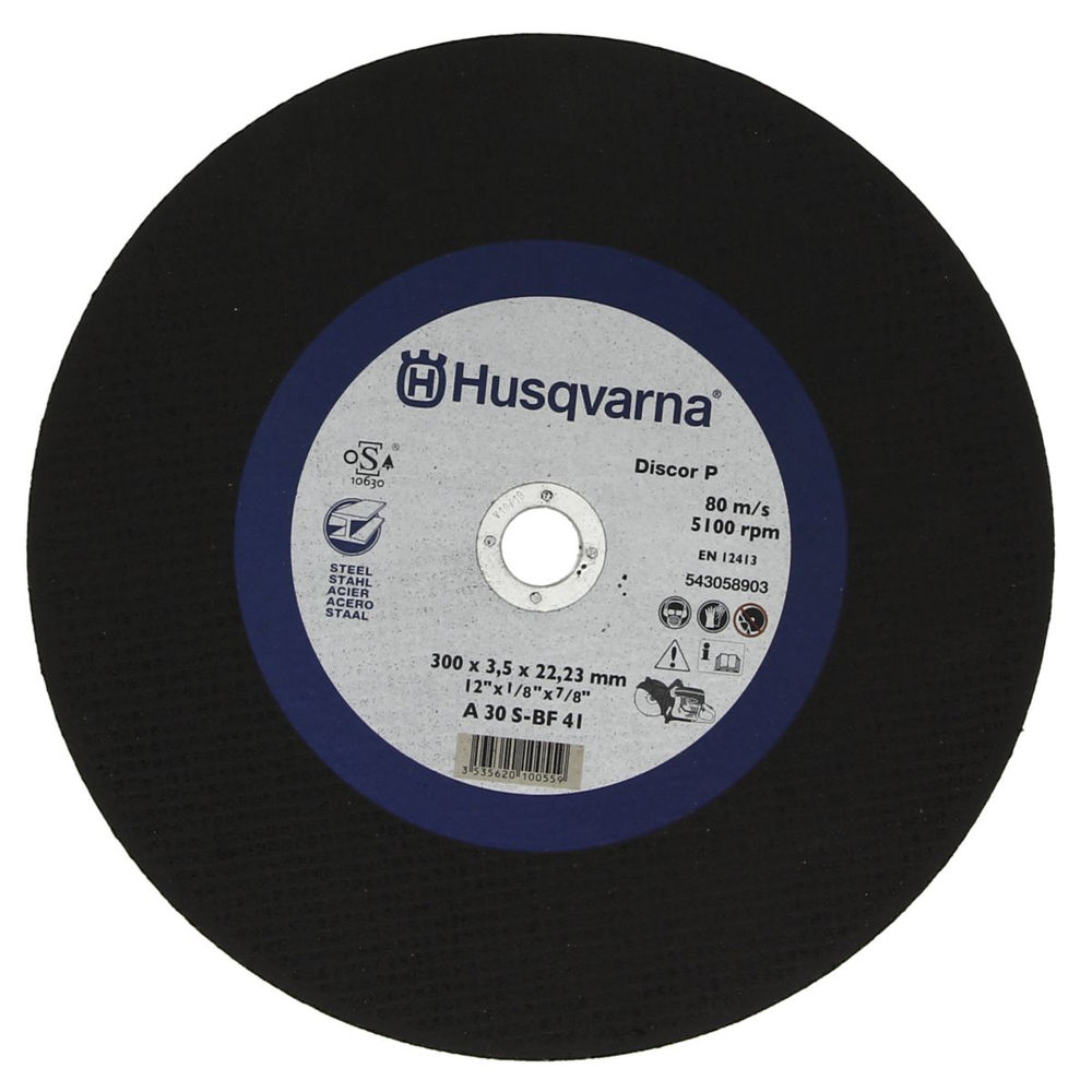 DISQUE ABRASIF HUSQVARNA DISCOR A 30 RS - MÉTAL - Ø 300 MM - ALÉSAGE 22,2 MM - 543058896