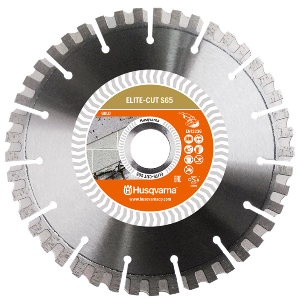 Disque diamant ELITE CUT S65 pour meuleuse d'angle D230 mm pour brique et maétriaux abrasifs alésage 22.2- 579805180 HUSQVARNA - 579 80 51-80