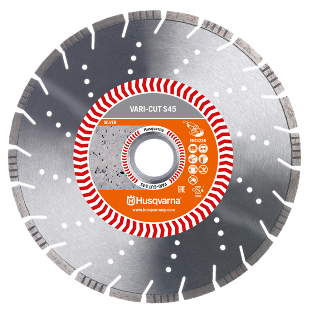 DISQUE DIAMANT HUSQVARNA VARI CUT S45 POUR MEULEUSE D'ANGLE Ø 230 MM POUR BRIQUE ET BETON ALÉSAGE 22.2- 579807580