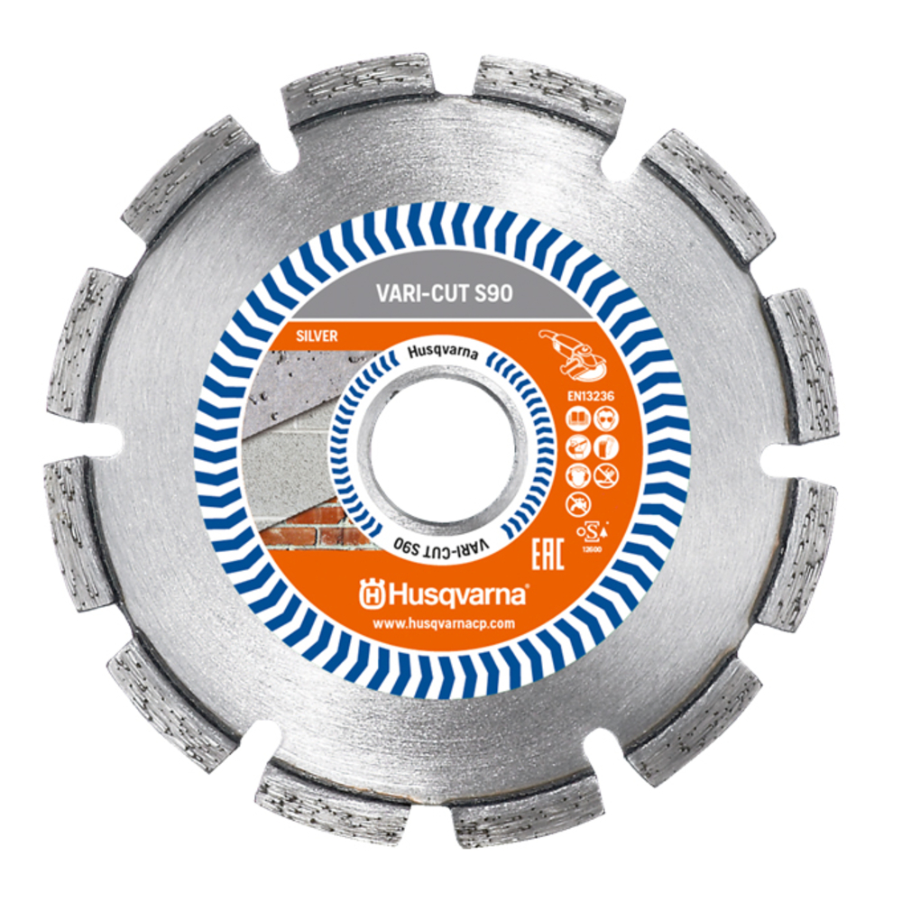 Disque diamant VARI CUT S90 pour meuleuse d'angle D125 mm POUR DEJOINTEMENT 22.2- 579808140 HUSQVARNA - 579 80 81-40