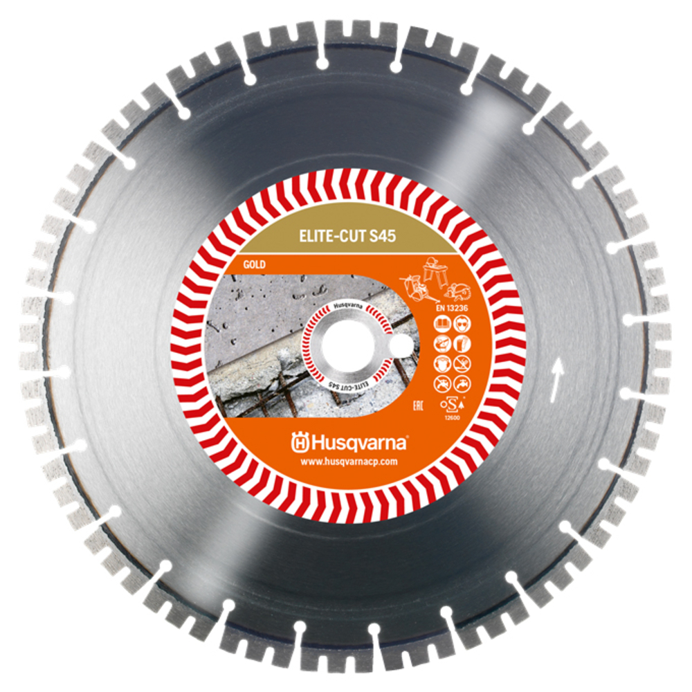 DISQUE DIAMANT HUSQVARNA ELITE CUT S45 POUR DECOUPEUSES Ø 300 MM COUPE BETON ARME ET BETON DURCI ALÉSAGE 25.4- 579811610