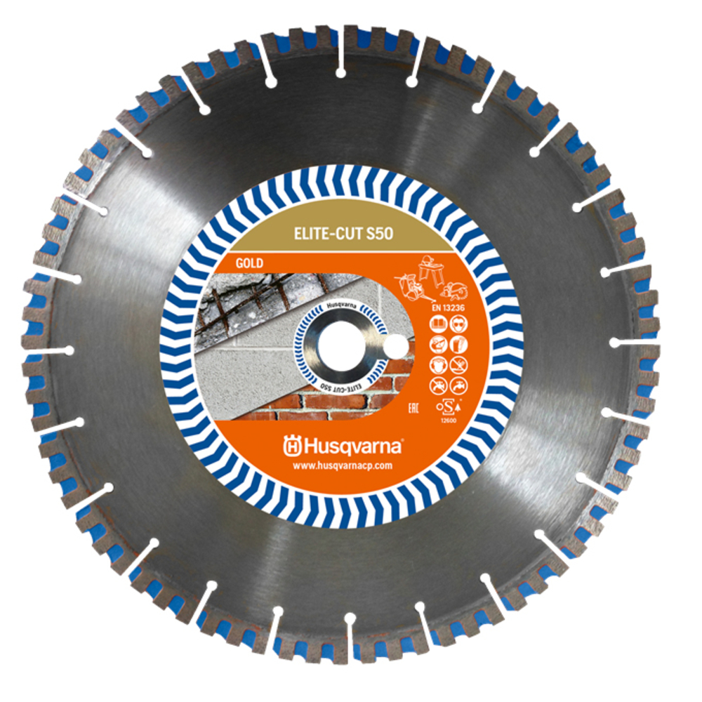 DISQUE DIAMANT HUSQVARNA ELITE CUT S50 POUR DECOUPEUSES Ø 350 MM COUPE BETON DURCI ALÉSAGE 25.4- 579811820