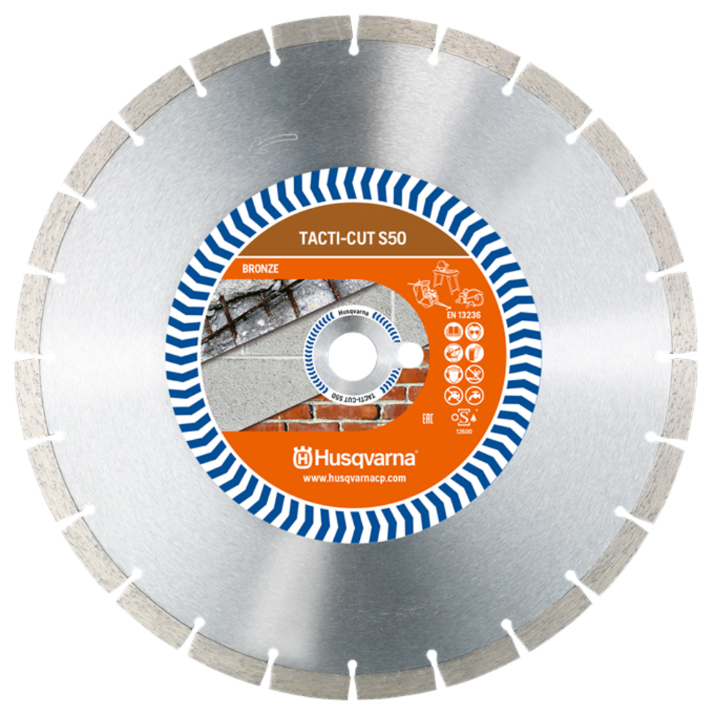 DISQUE DIAMANT HUSQVARNA TACTI CUT S50 POUR DECOUPEUSES Ø 300 MM COUPE BETON DURCI ALÉSAGE 25.4- 579816410