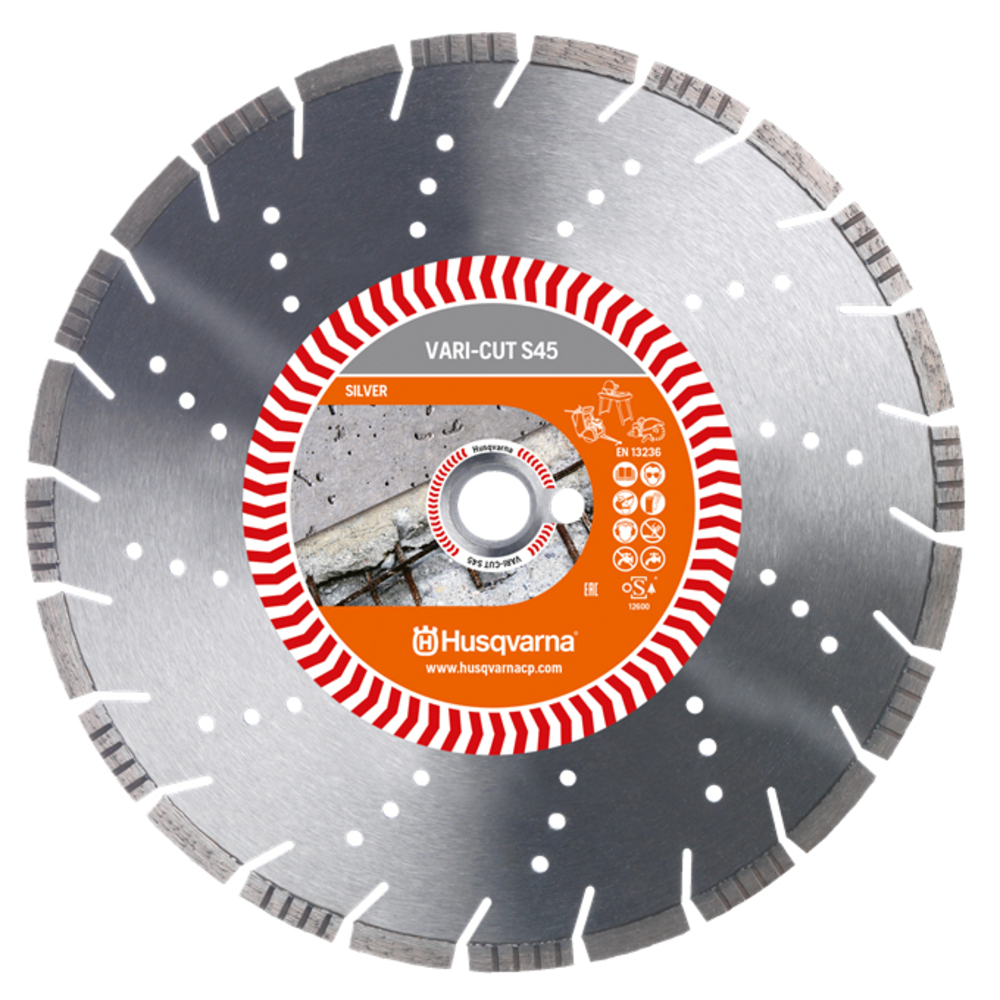 Disque diamant VARI CUT S45 POUR DECOUPEUSES D400 MM COUPE BETON ARME ET BETON DURCI ALÉSAGE 25.4- 579817430 HUSQVARNA - 579 81 74-30