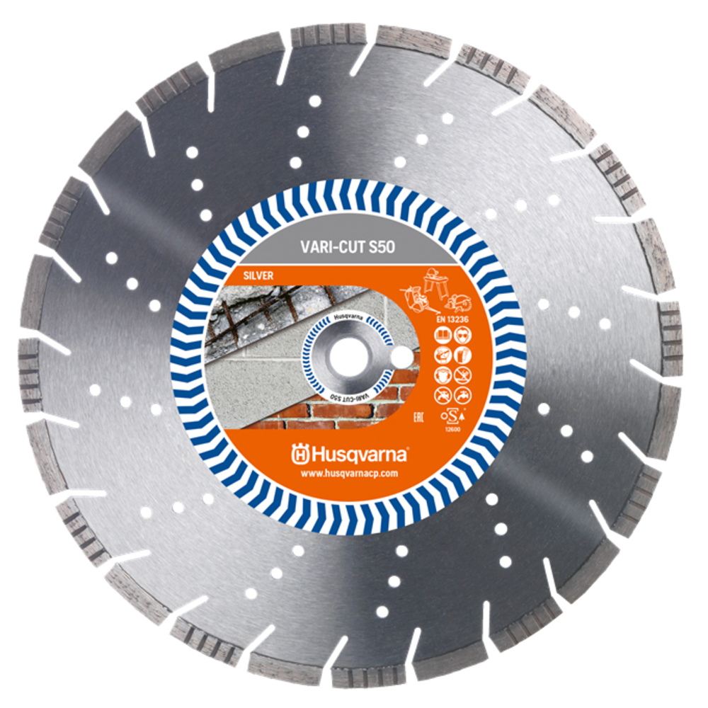 DISQUE DIAMANT HUSQVARNA VARI CUT S50 POUR DECOUPEUSES Ø 300 MM COUPE BETON DURCI ALÉSAGE 25.4- 586595501
