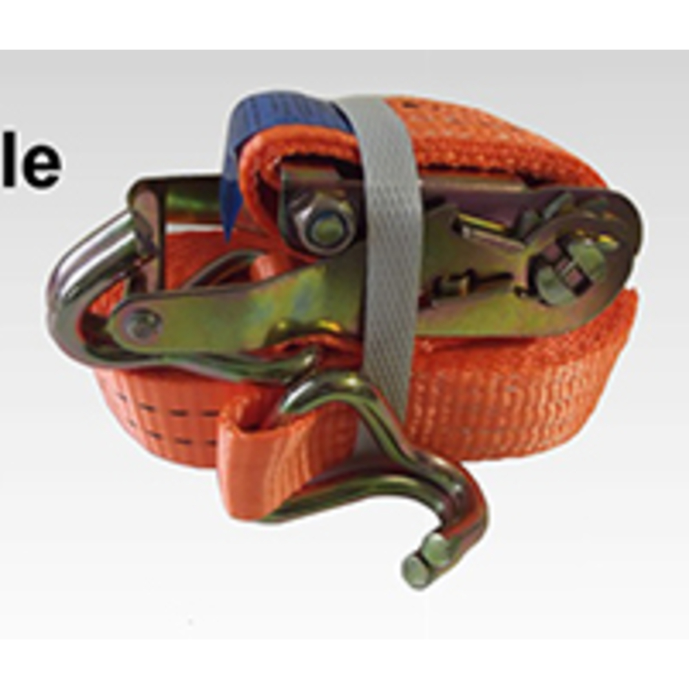 SANGLE PLATE D'ARRIMAGE EN 2 PARTIES AVEC TENDEUR A CLIQUET ET CROCHET SIMPLE IDMAT - SPACS3505