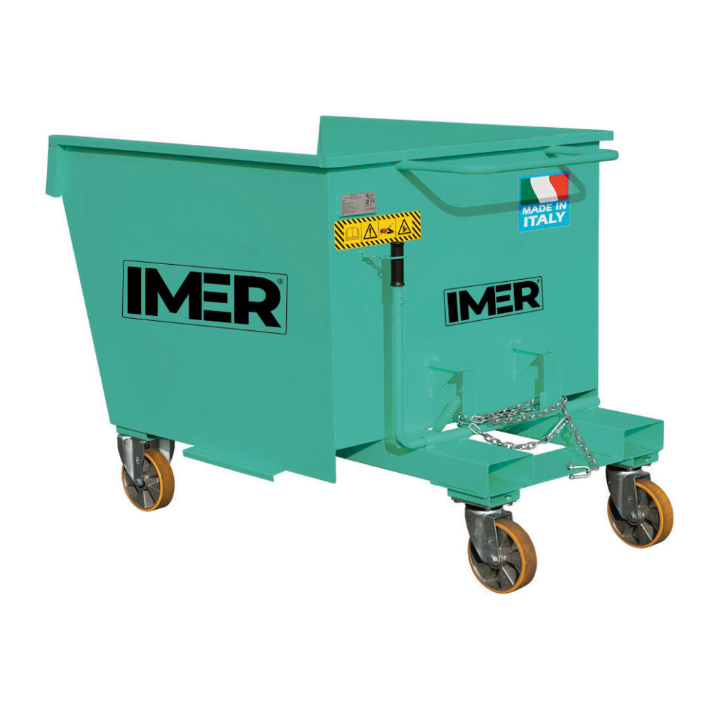 Benne auto basculante BB-160 / 1600L à fourreaux - IMER - 070204BB160