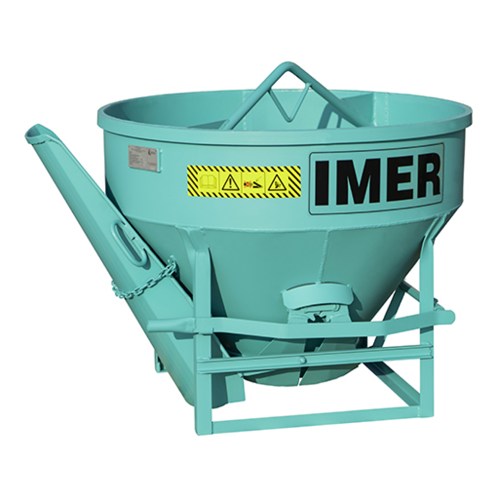 Benne conique CL-80 / 800L surbaissée vidange combinée - IMER - 070206CL080