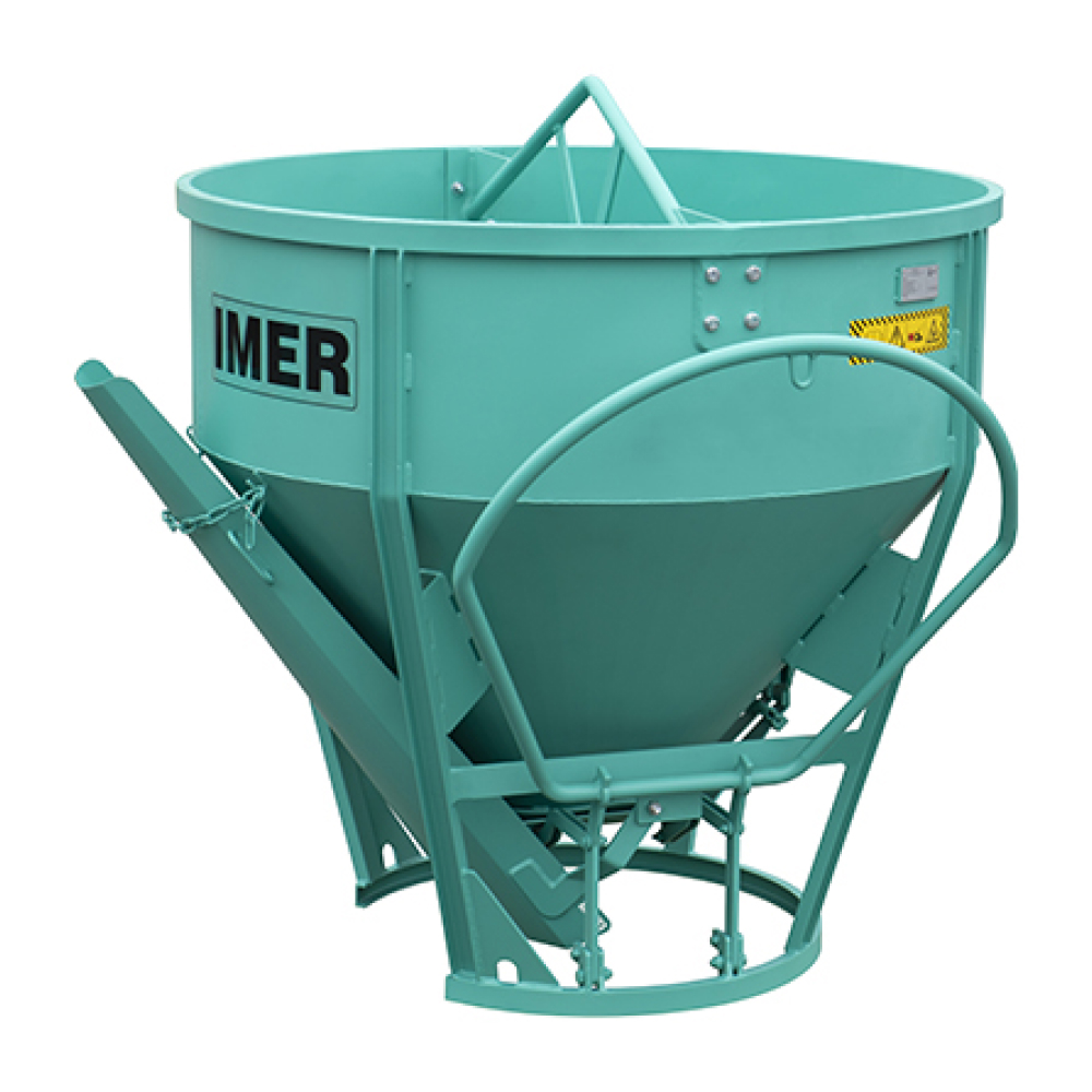 Benne conique CL-150N / 1500L surbaissée vidange combinée - IMER - 070206CL150N