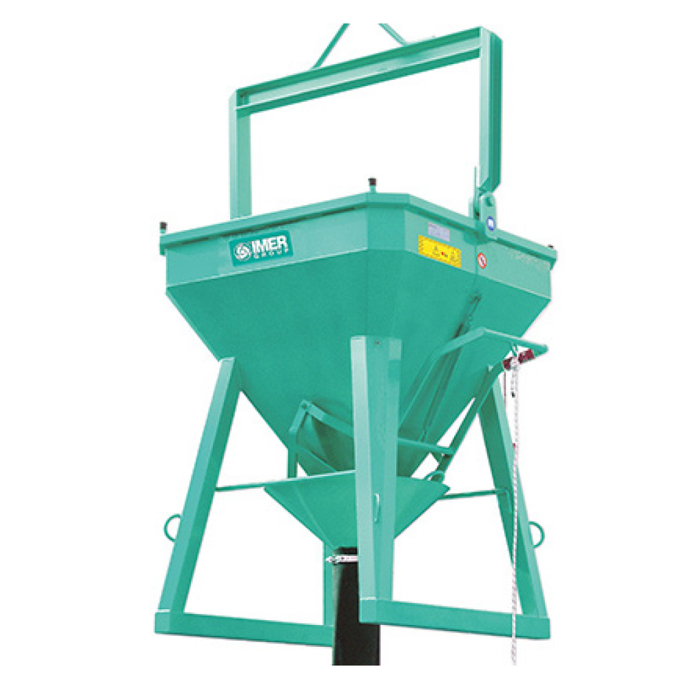 Benne BCE-50 / 500L à tuyau + entonnoir + palonnier - IMER - 070208BCE050